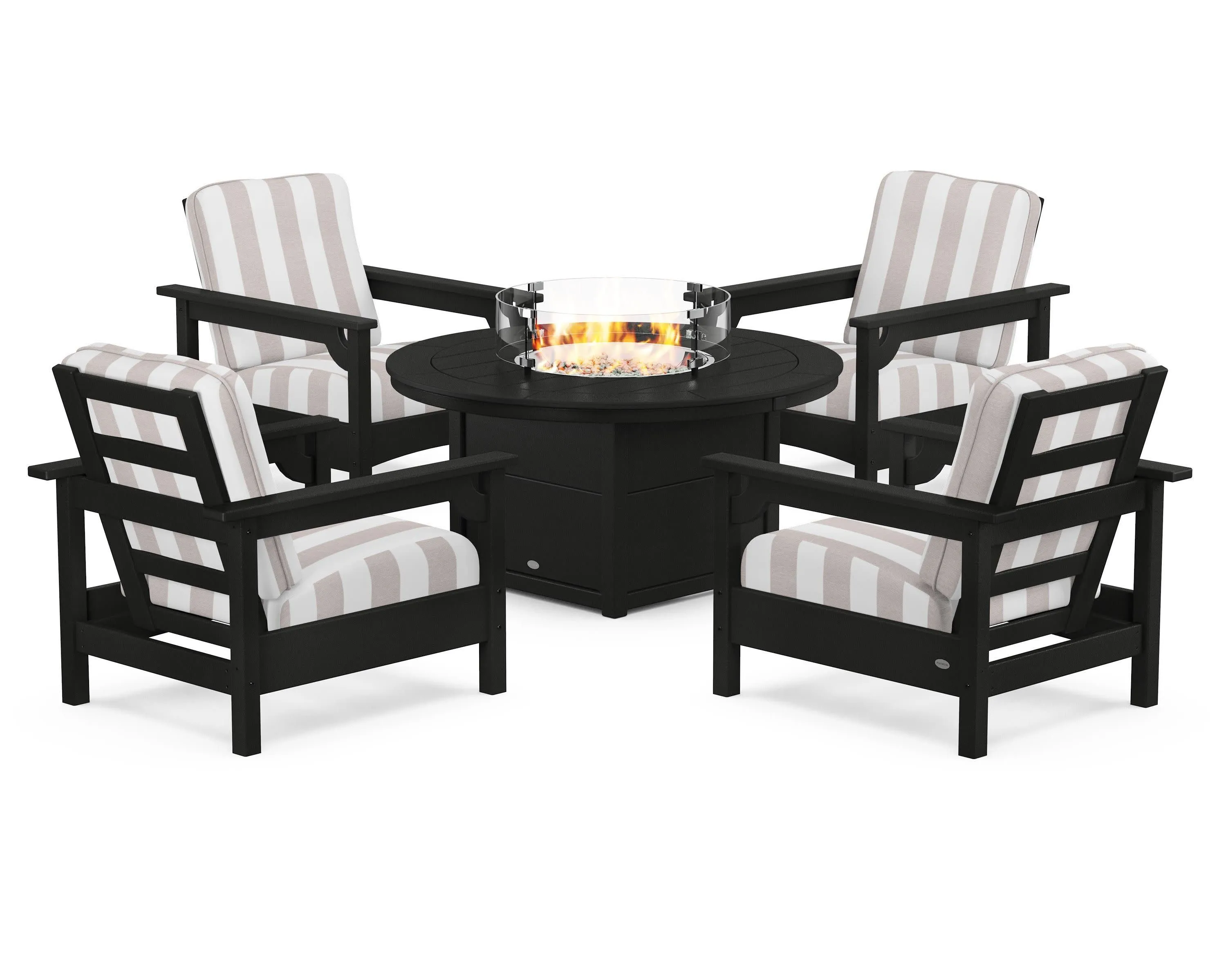 Club 5-Piece Conversation Set with Fire Pit Table