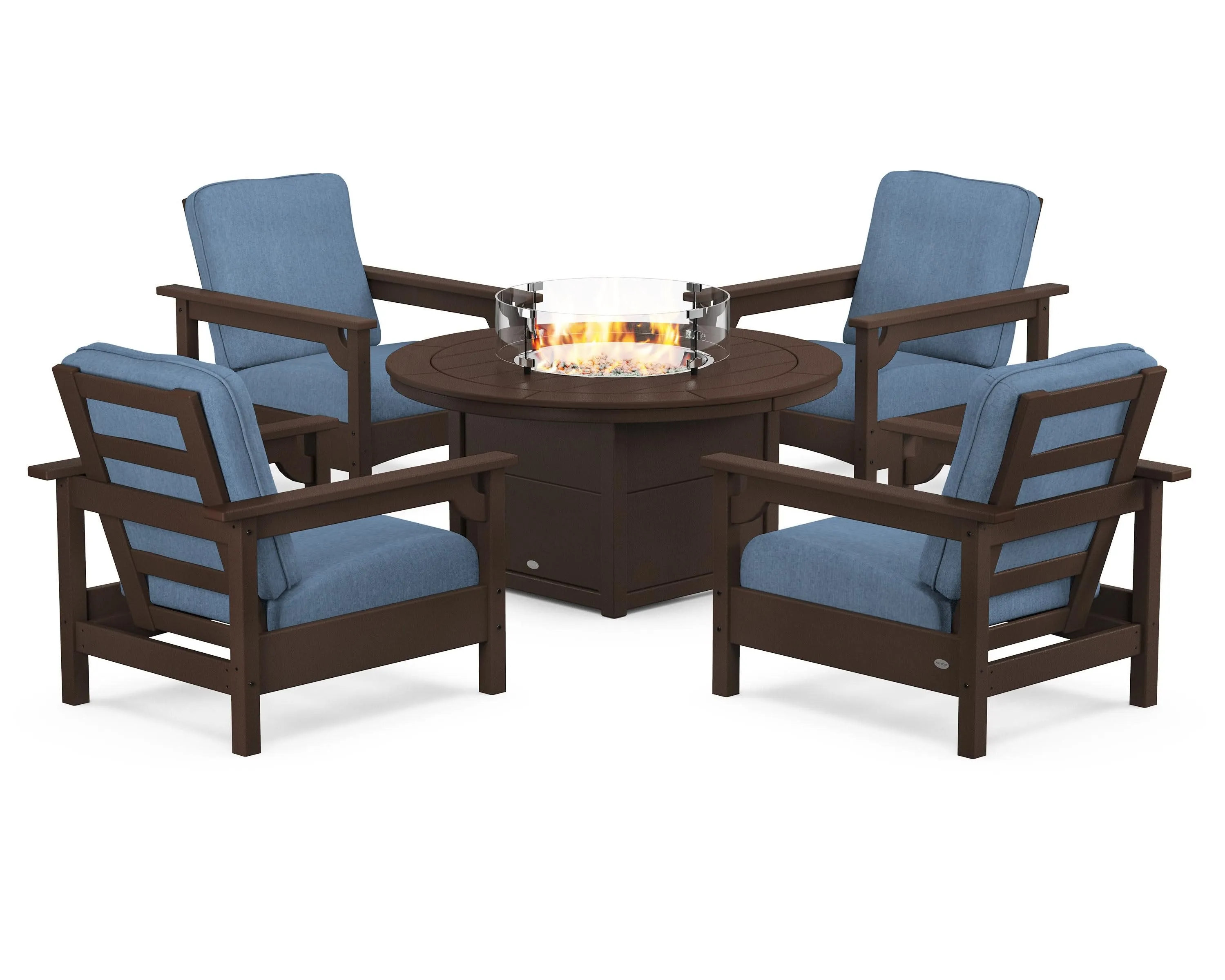 Club 5-Piece Conversation Set with Fire Pit Table