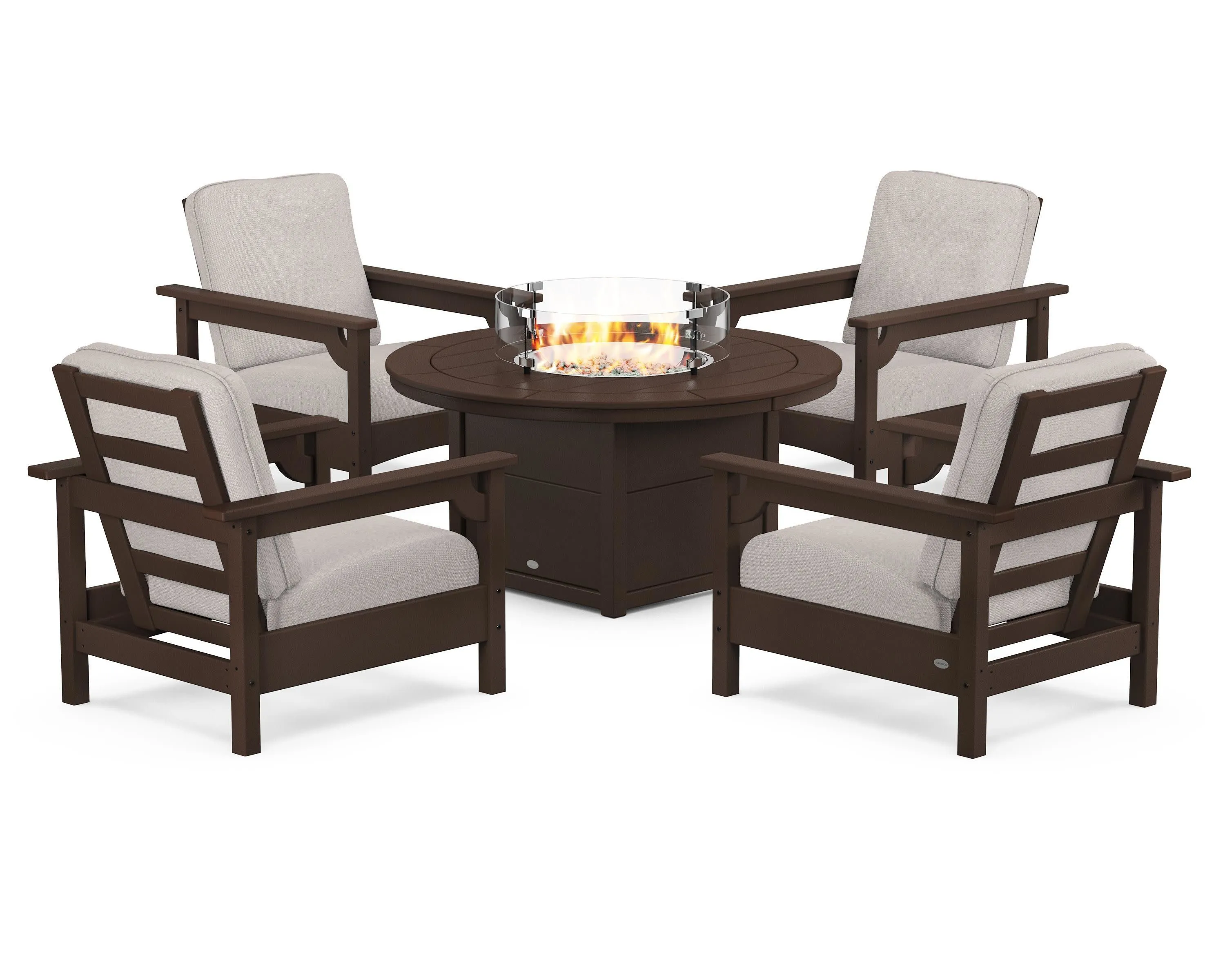 Club 5-Piece Conversation Set with Fire Pit Table