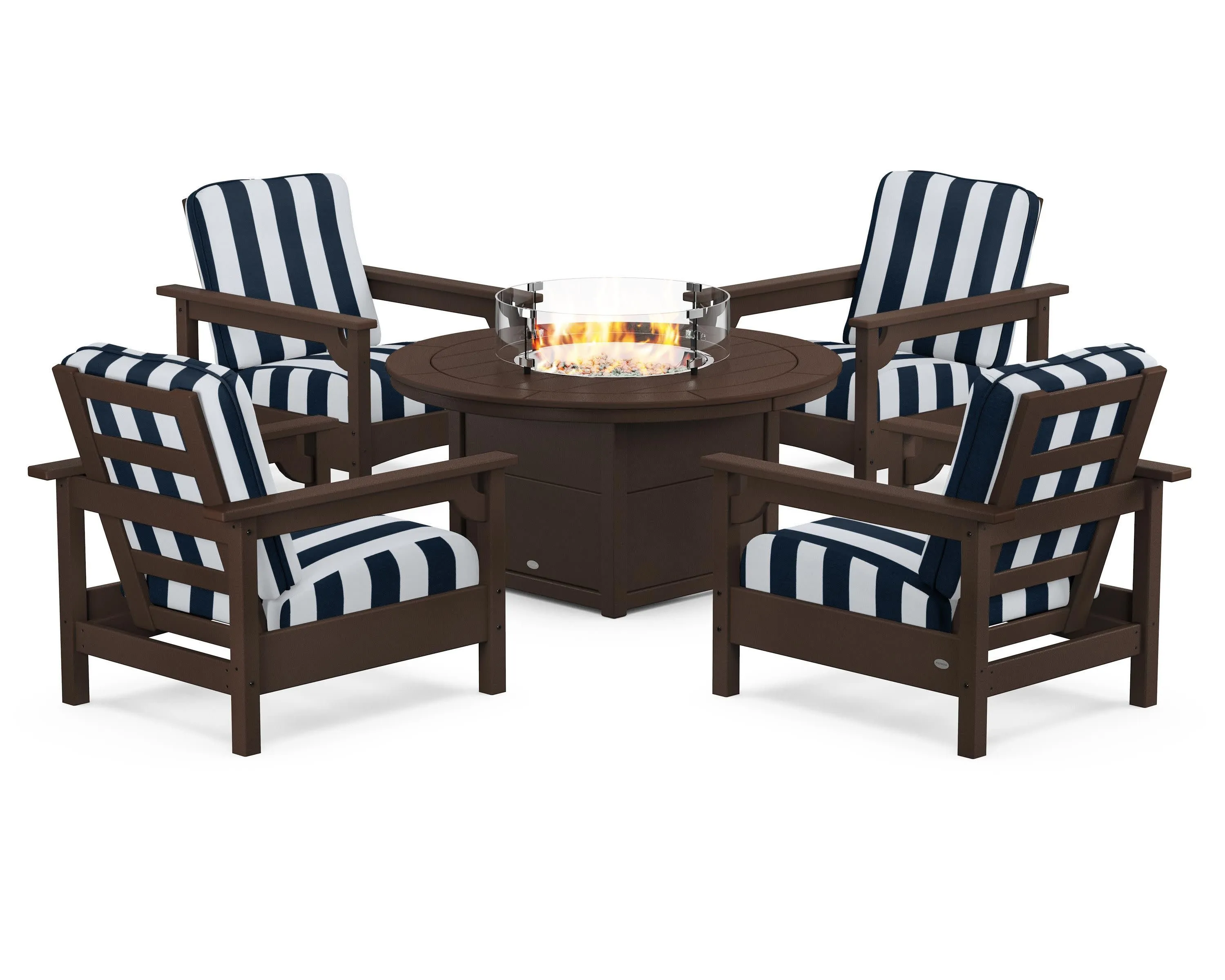 Club 5-Piece Conversation Set with Fire Pit Table