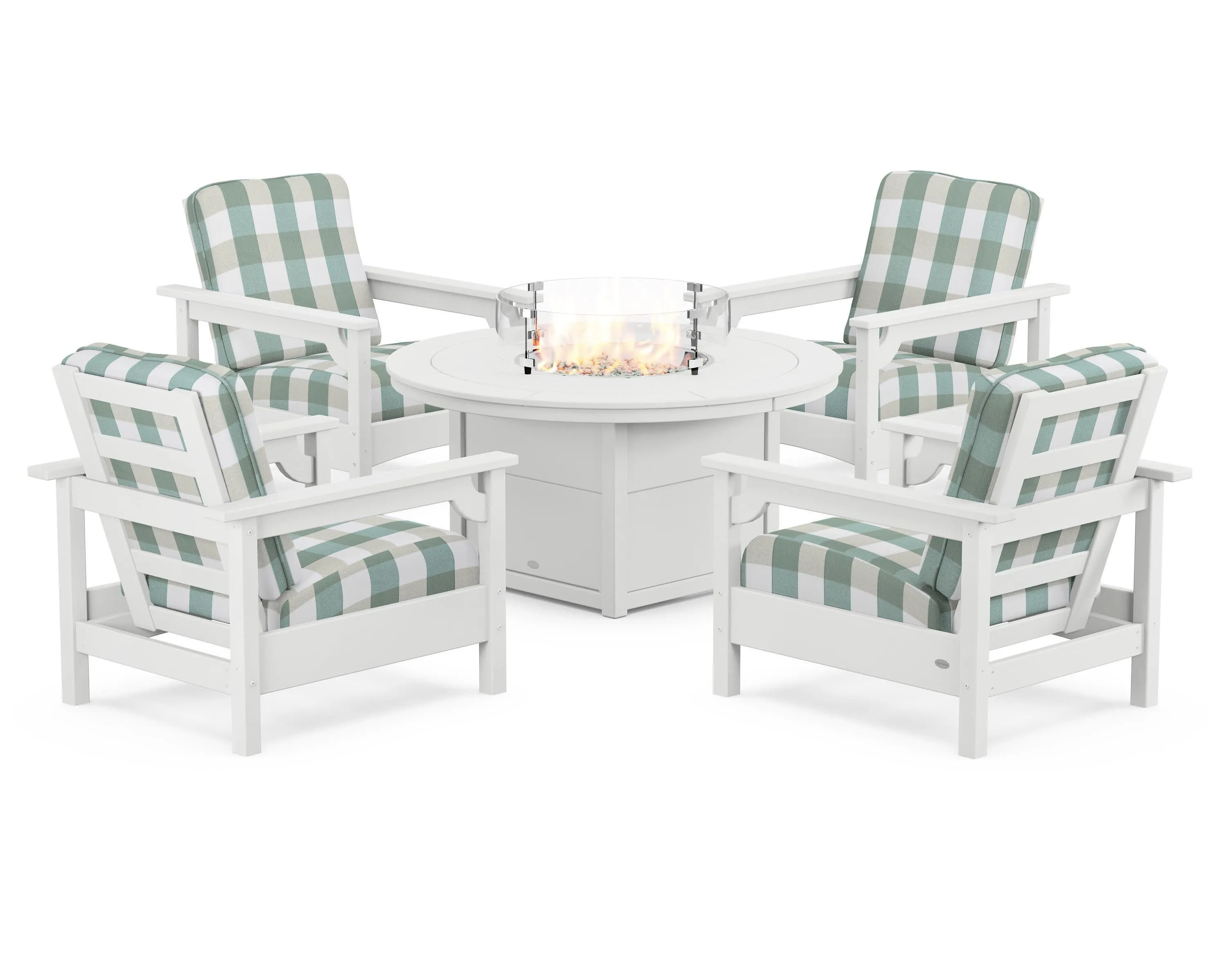 Club 5-Piece Conversation Set with Fire Pit Table