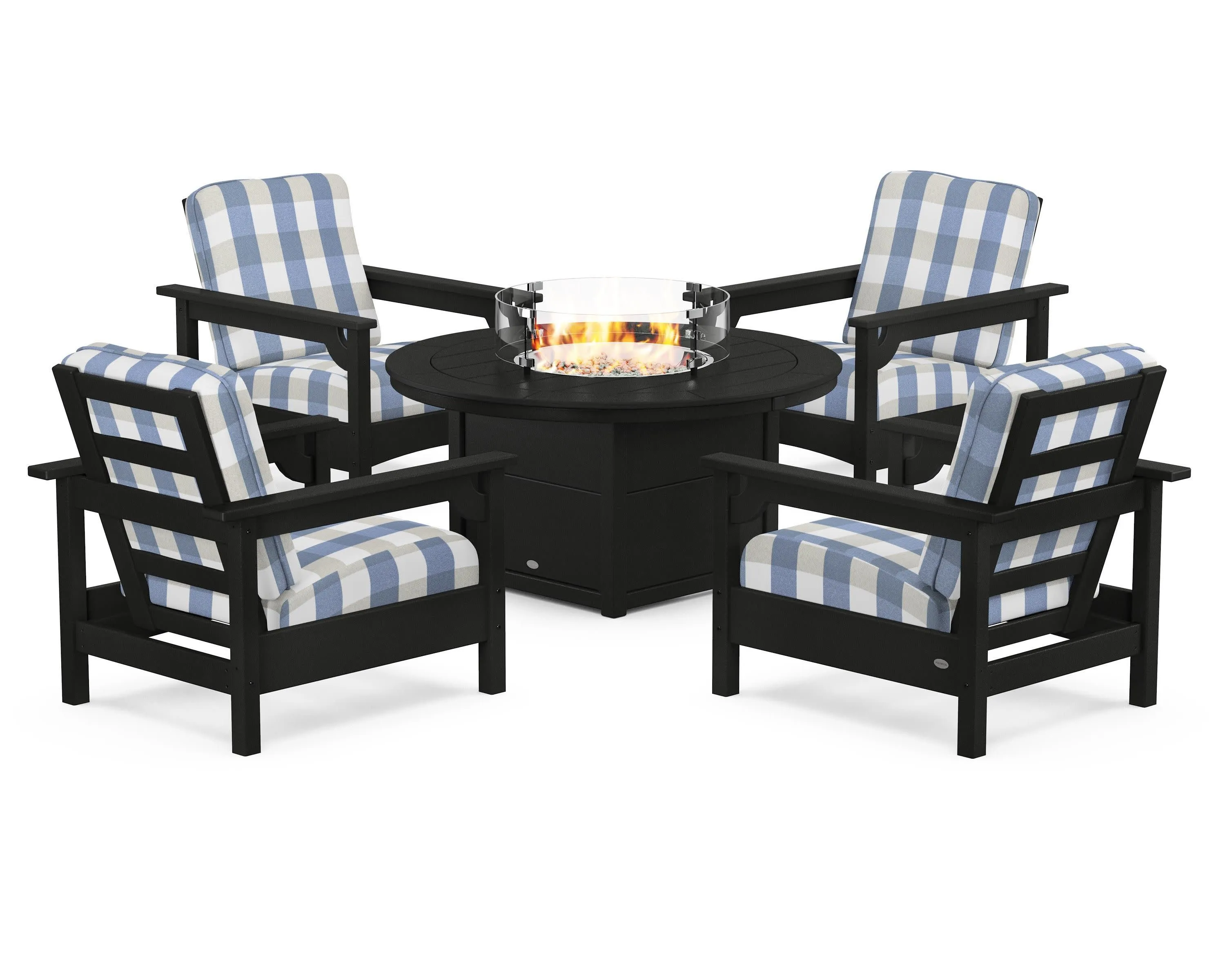 Club 5-Piece Conversation Set with Fire Pit Table