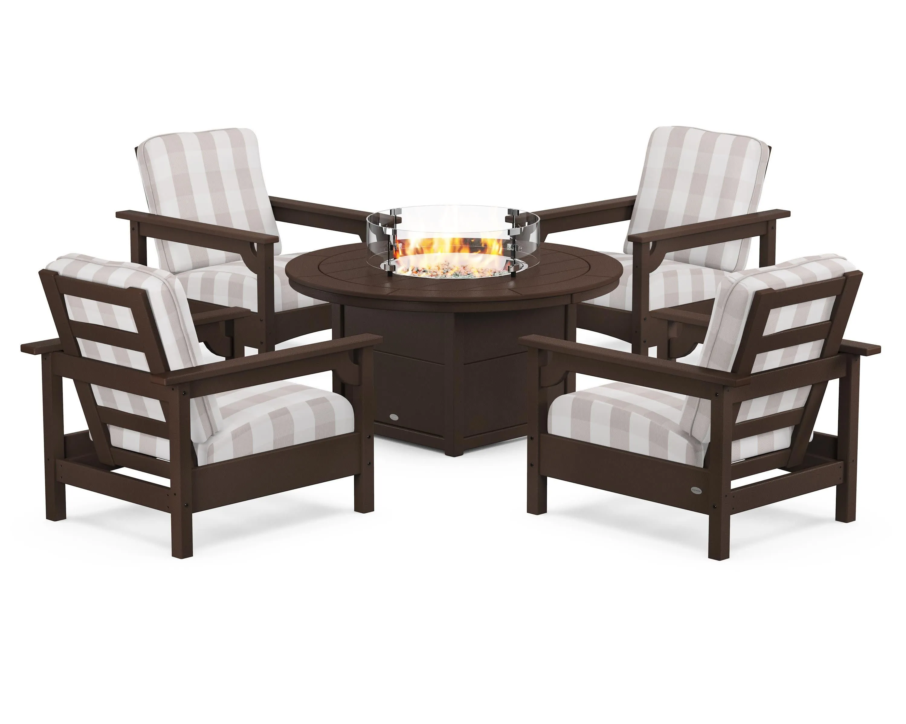Club 5-Piece Conversation Set with Fire Pit Table