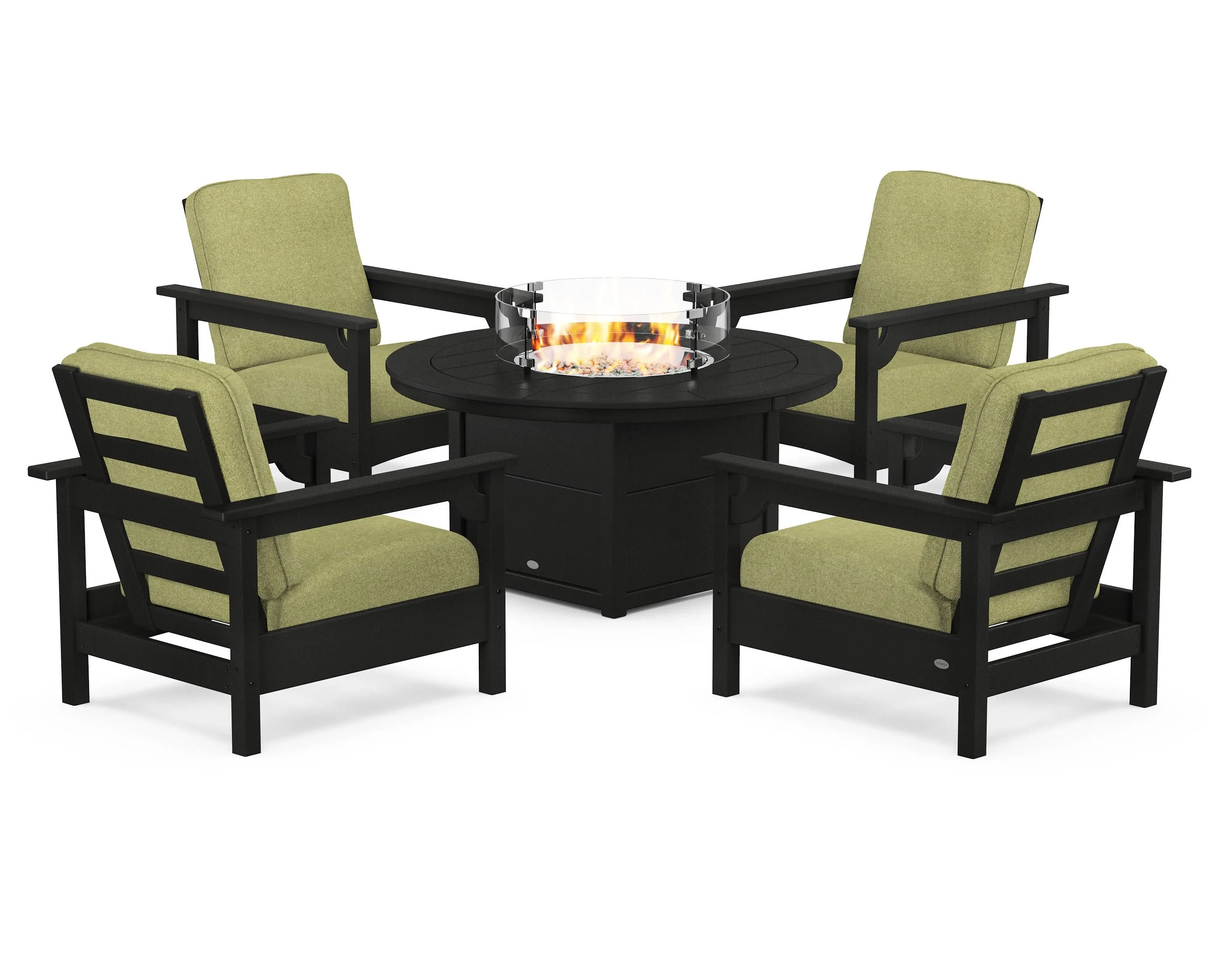 Club 5-Piece Conversation Set with Fire Pit Table