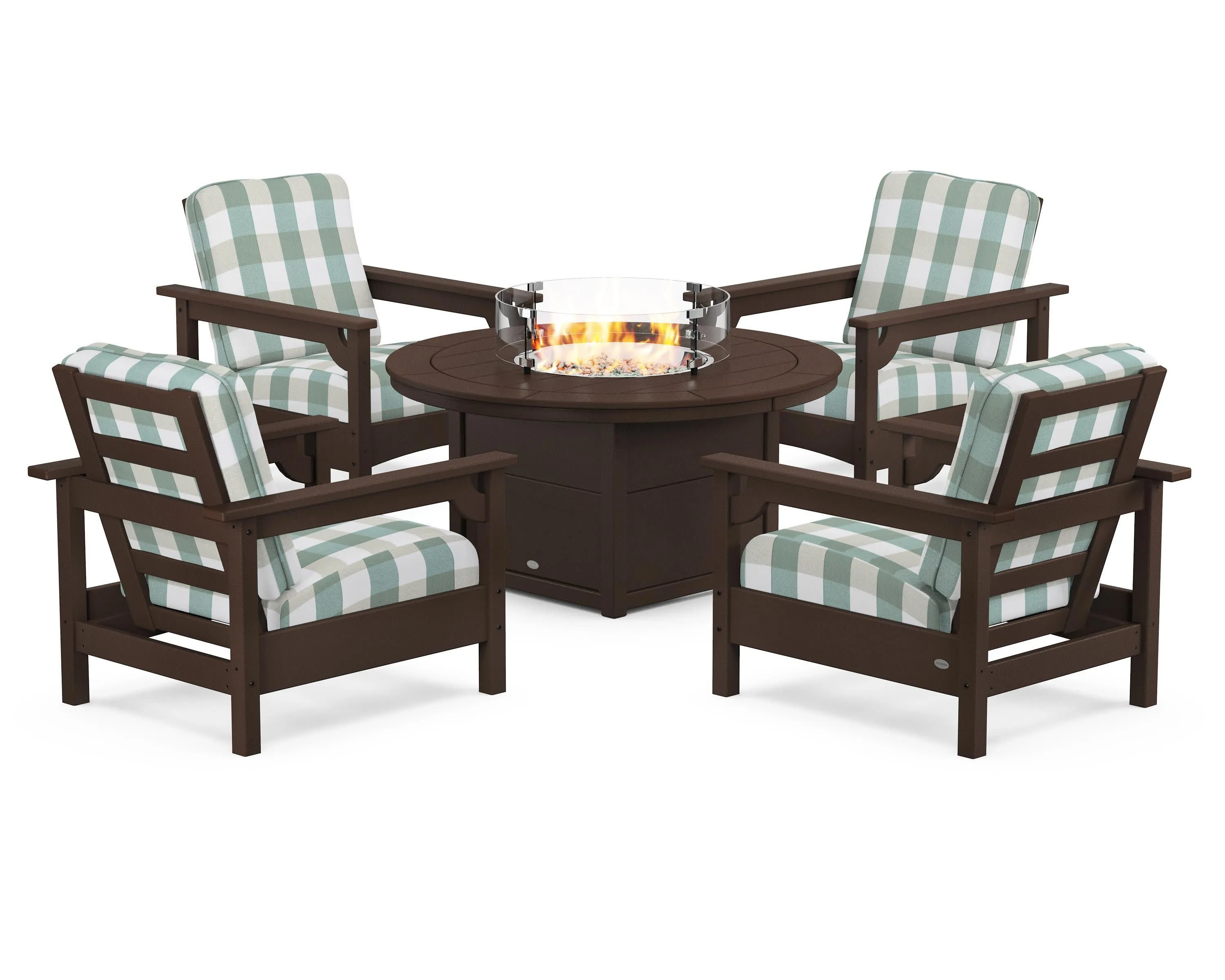 Club 5-Piece Conversation Set with Fire Pit Table