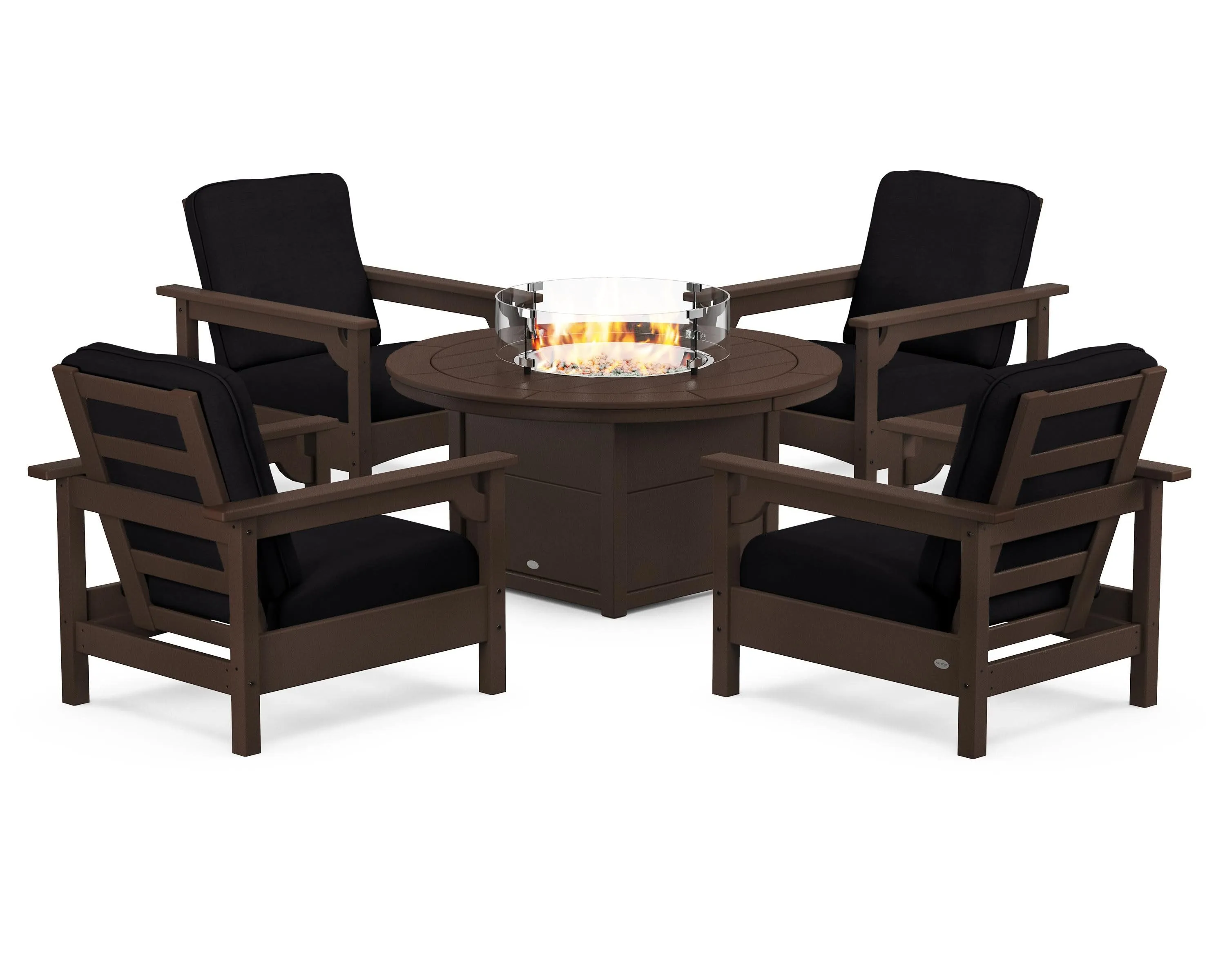 Club 5-Piece Conversation Set with Fire Pit Table