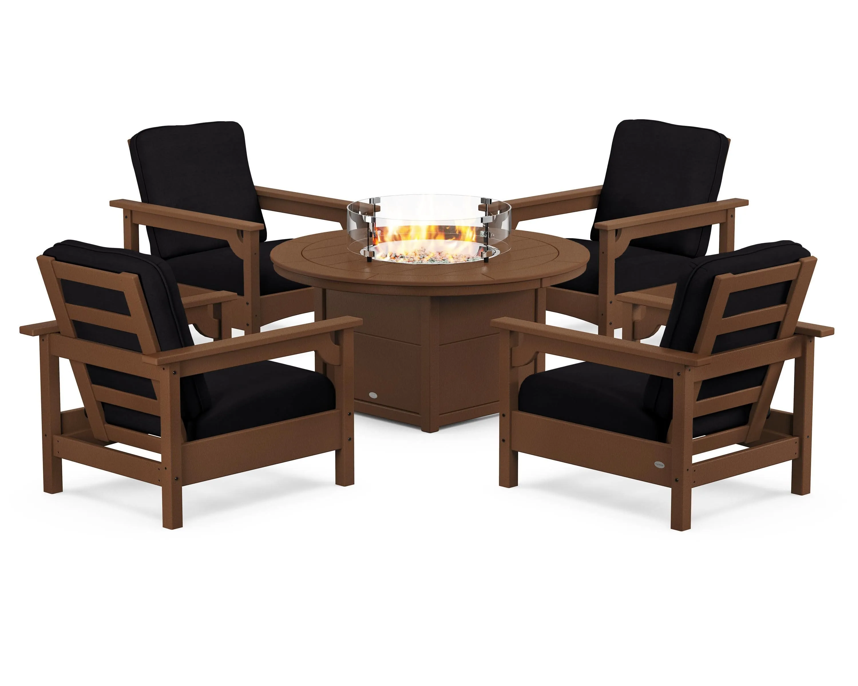 Club 5-Piece Conversation Set with Fire Pit Table