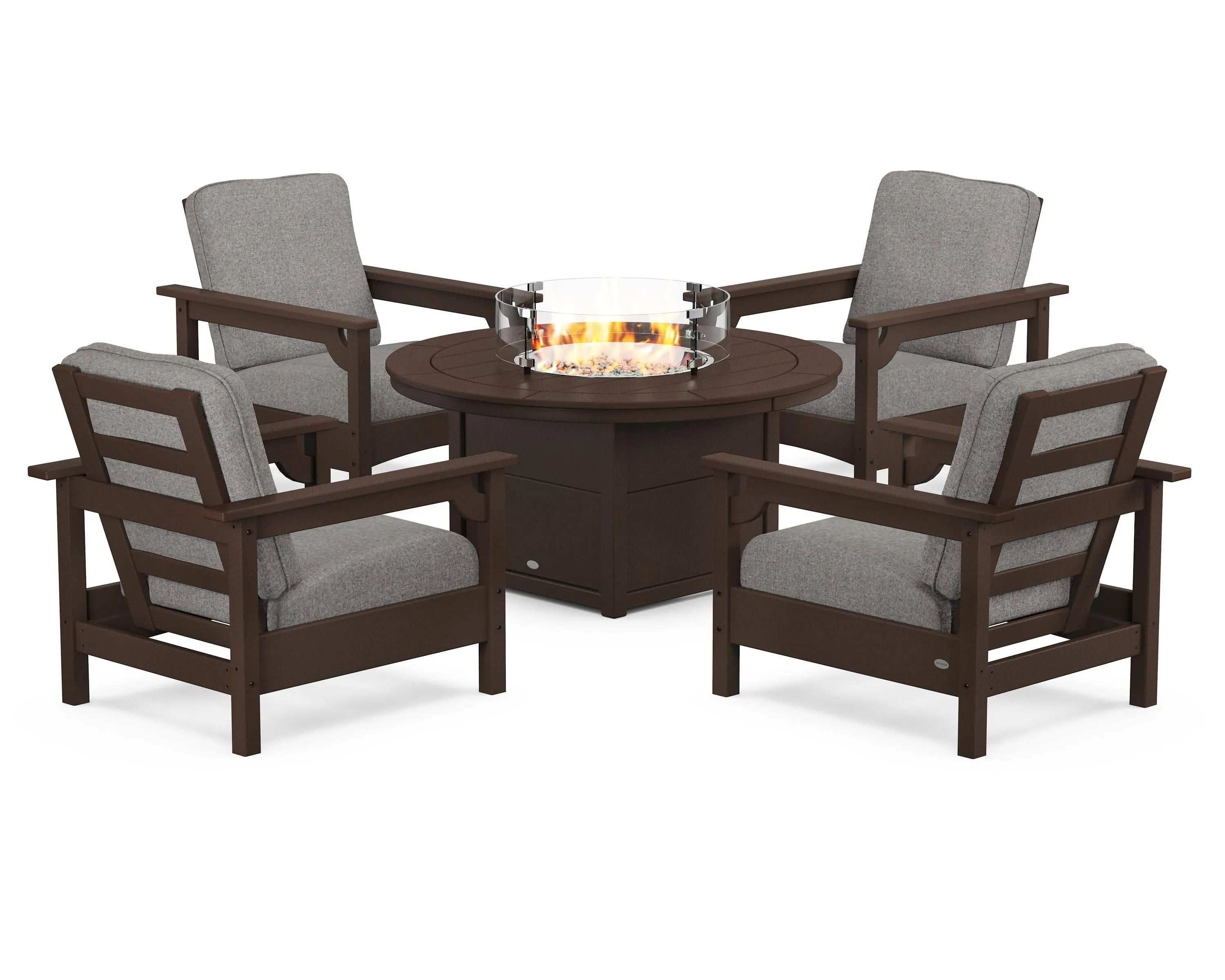 Club 5-Piece Conversation Set with Fire Pit Table