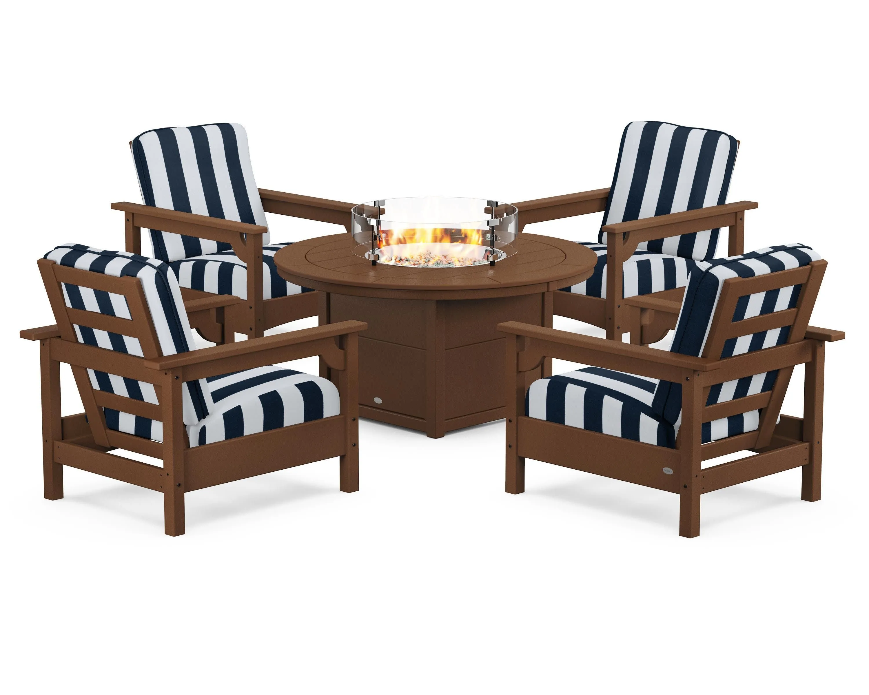 Club 5-Piece Conversation Set with Fire Pit Table