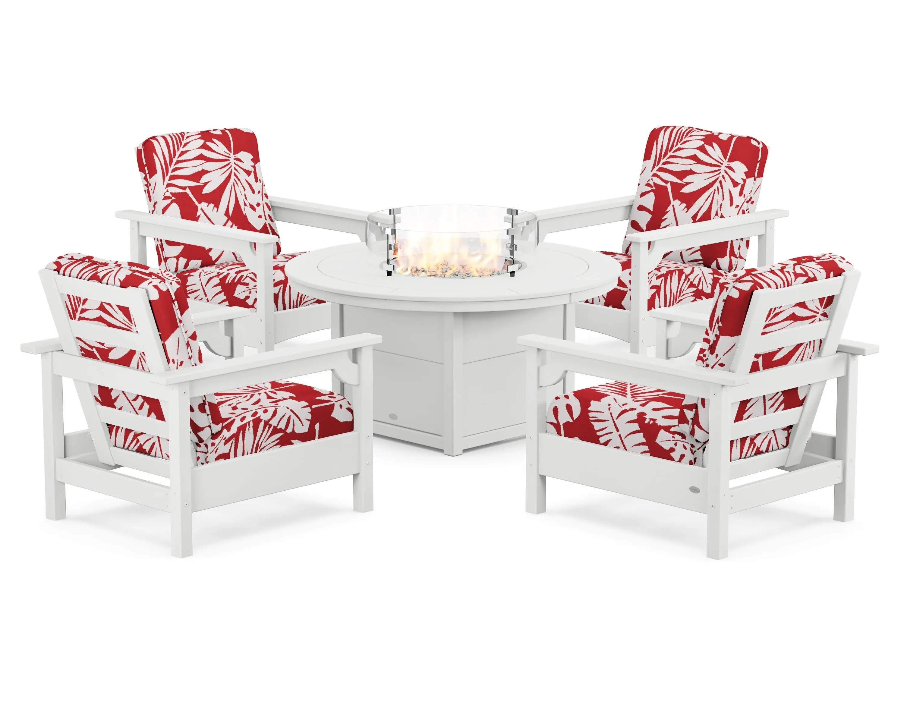 Club 5-Piece Conversation Set with Fire Pit Table