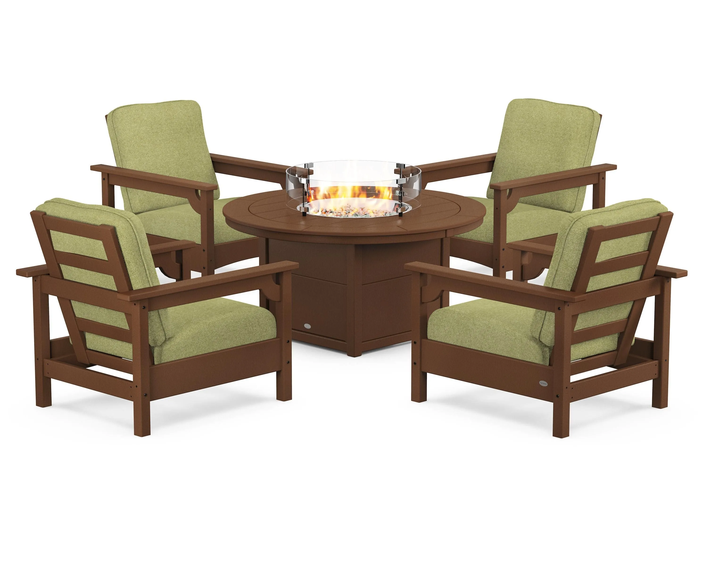 Club 5-Piece Conversation Set with Fire Pit Table