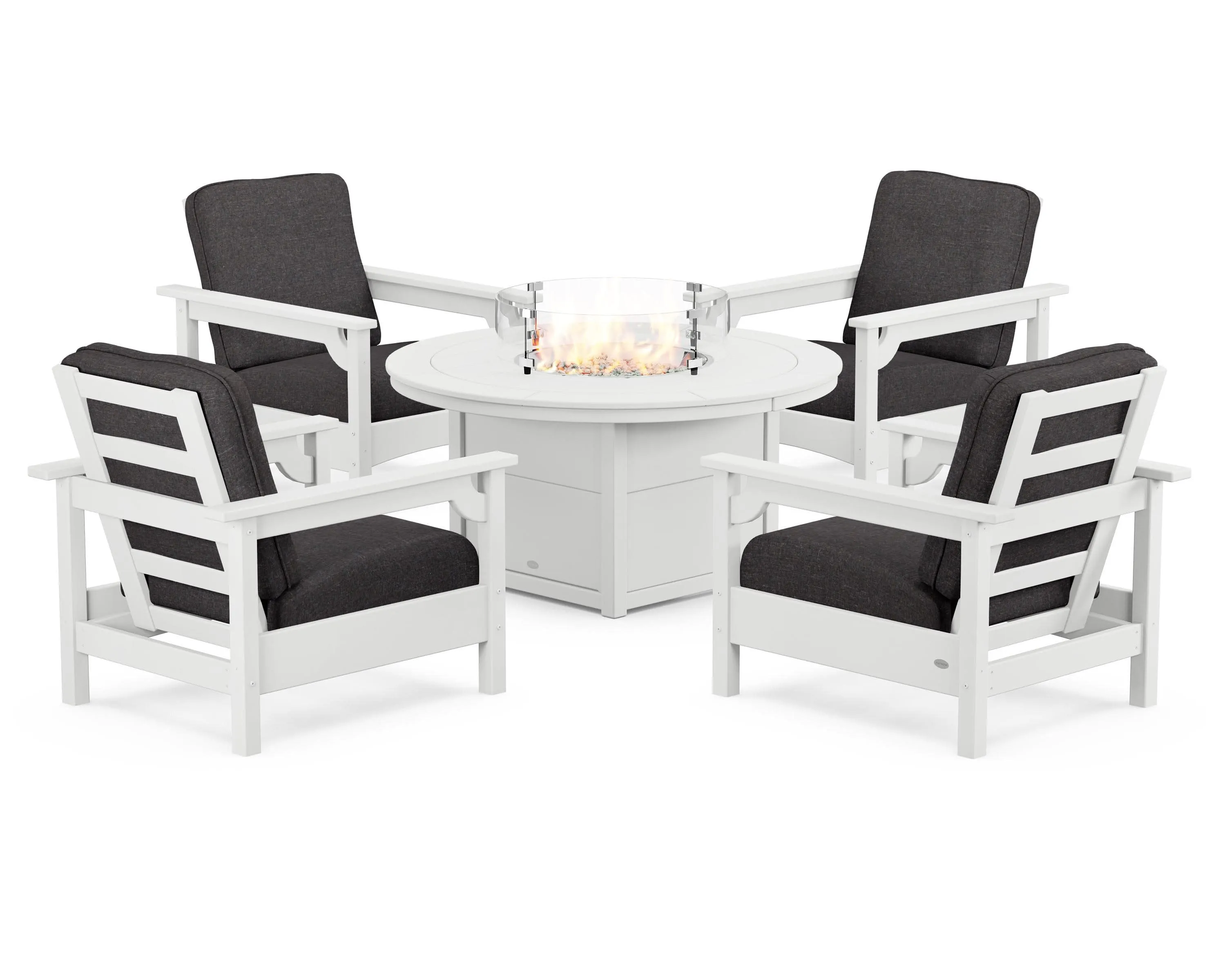 Club 5-Piece Conversation Set with Fire Pit Table