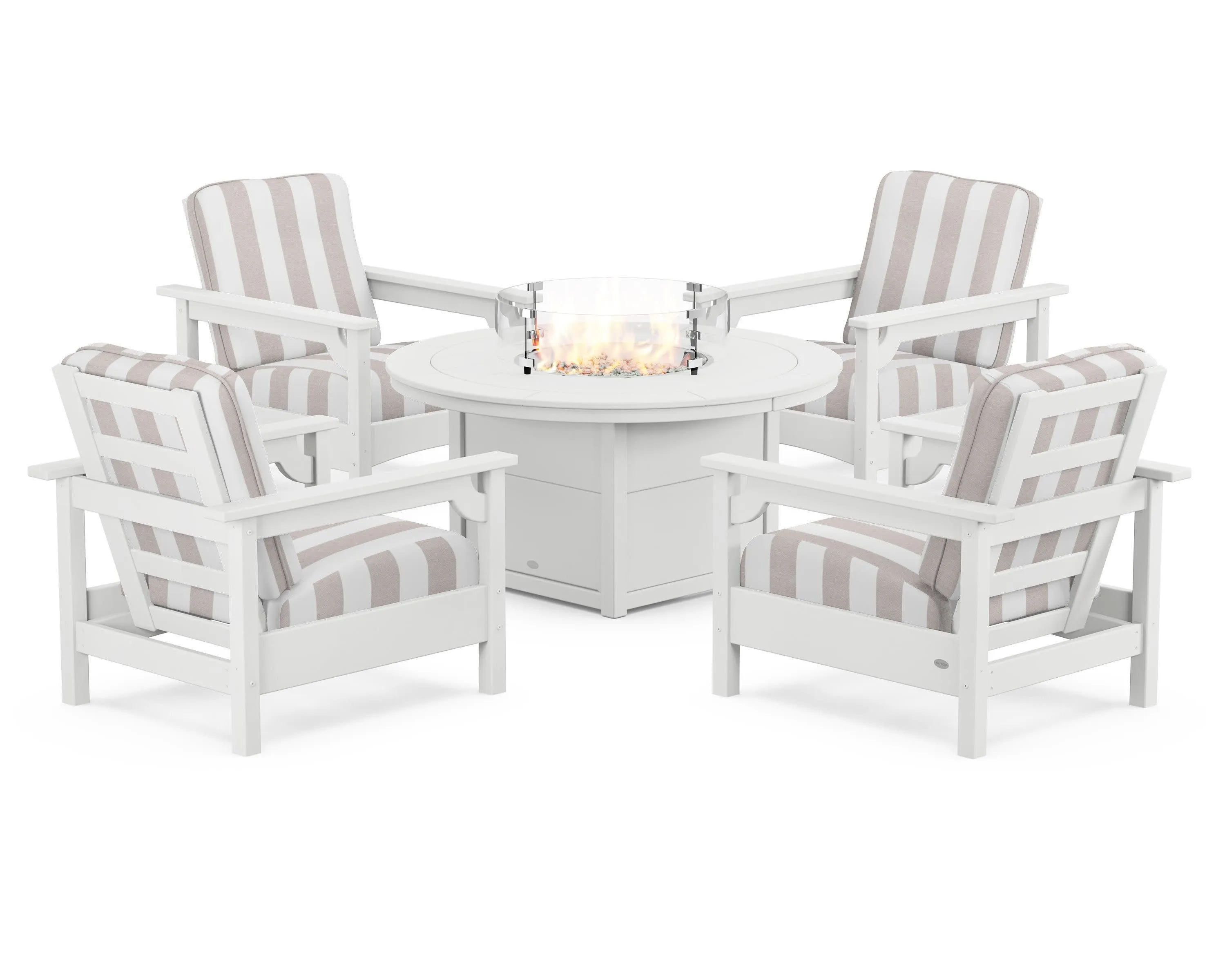 Club 5-Piece Conversation Set with Fire Pit Table
