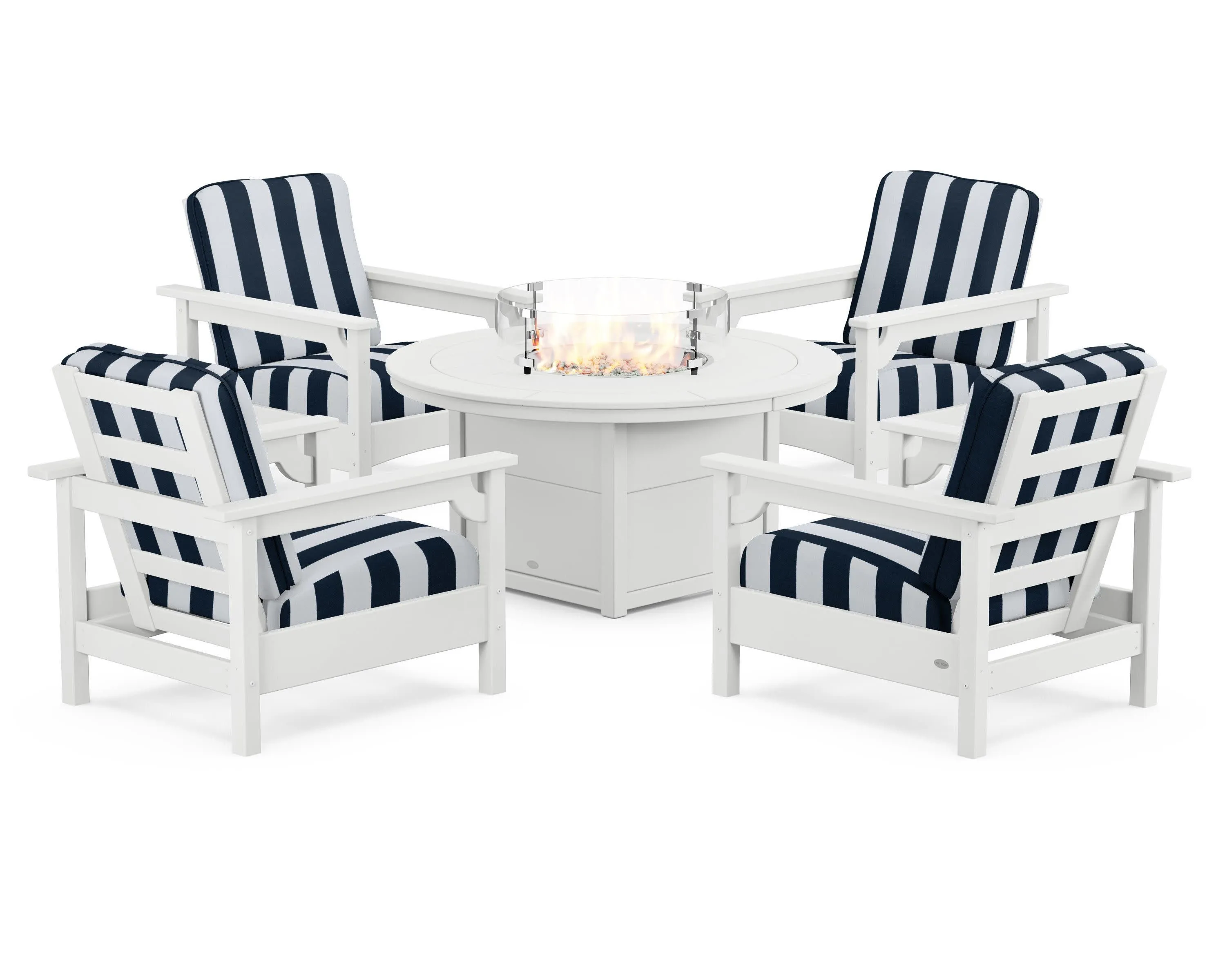 Club 5-Piece Conversation Set with Fire Pit Table