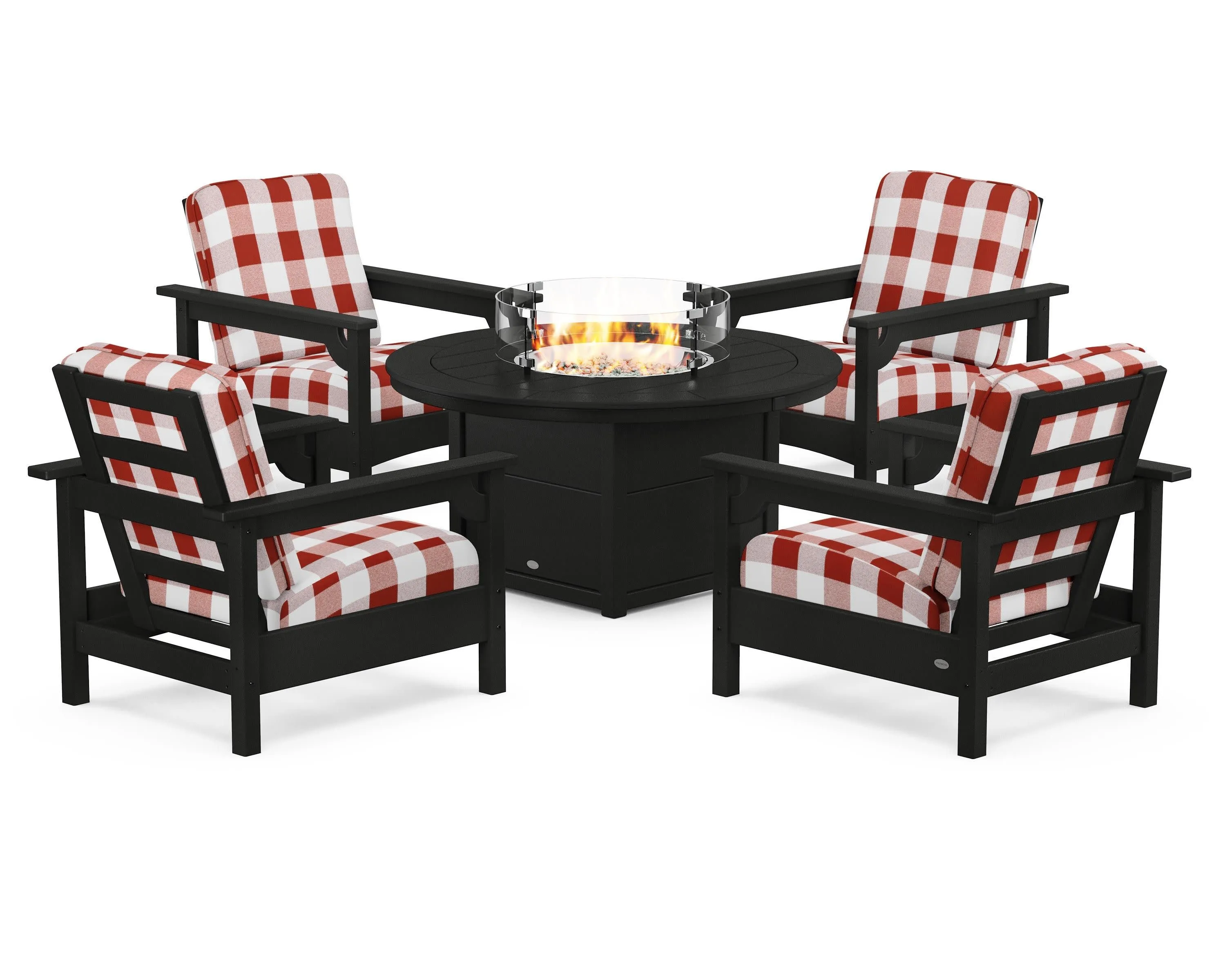 Club 5-Piece Conversation Set with Fire Pit Table