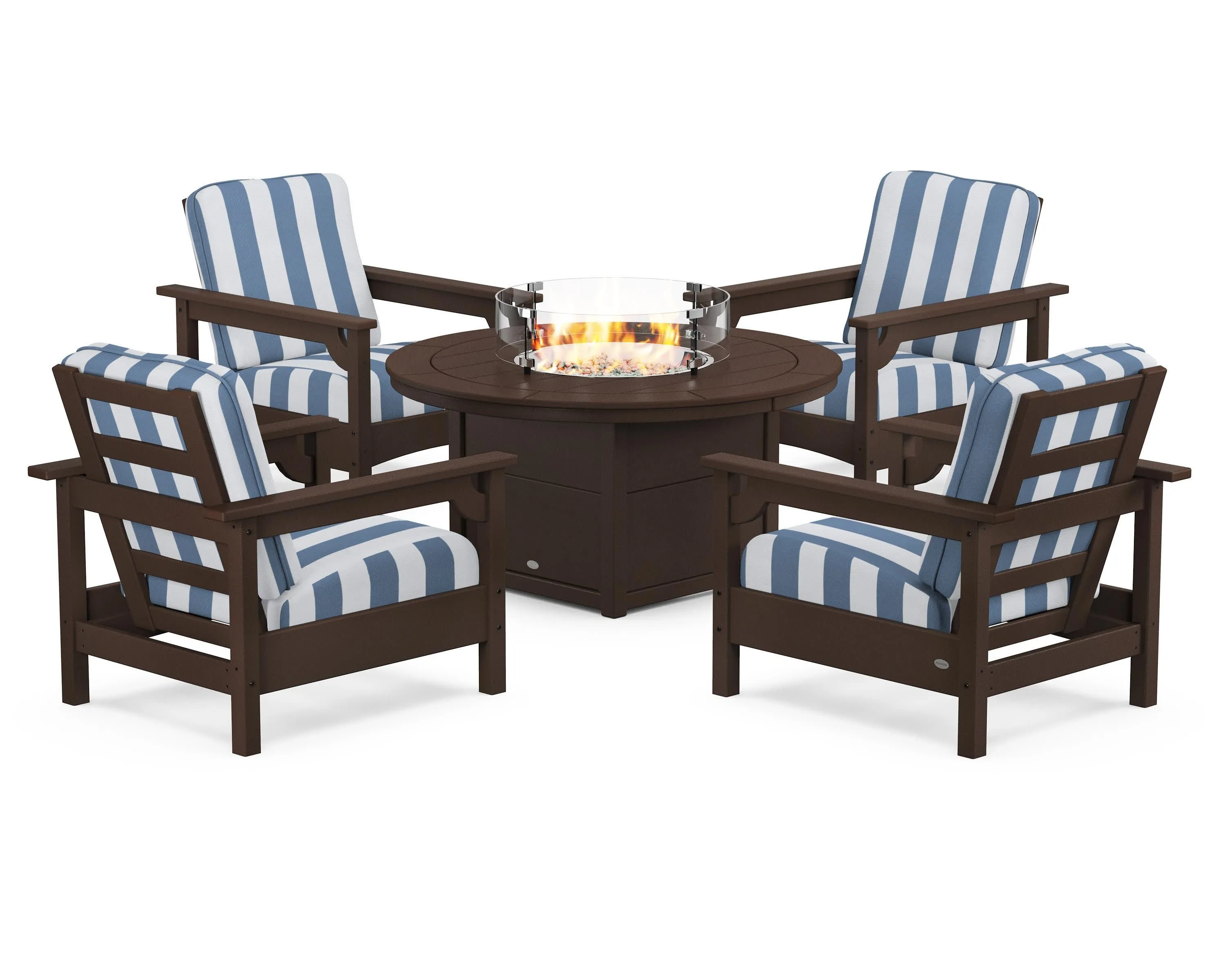 Club 5-Piece Conversation Set with Fire Pit Table
