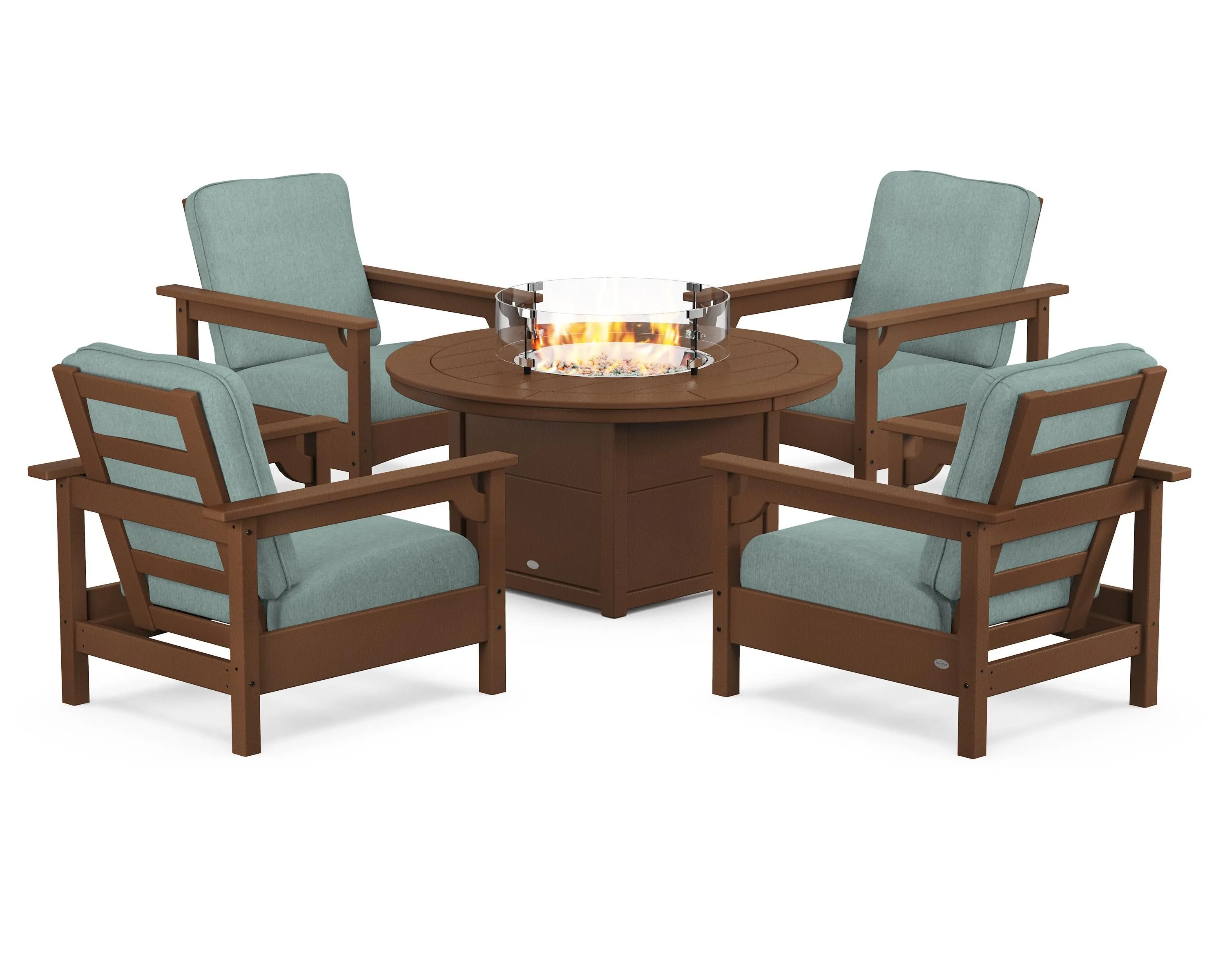 Club 5-Piece Conversation Set with Fire Pit Table