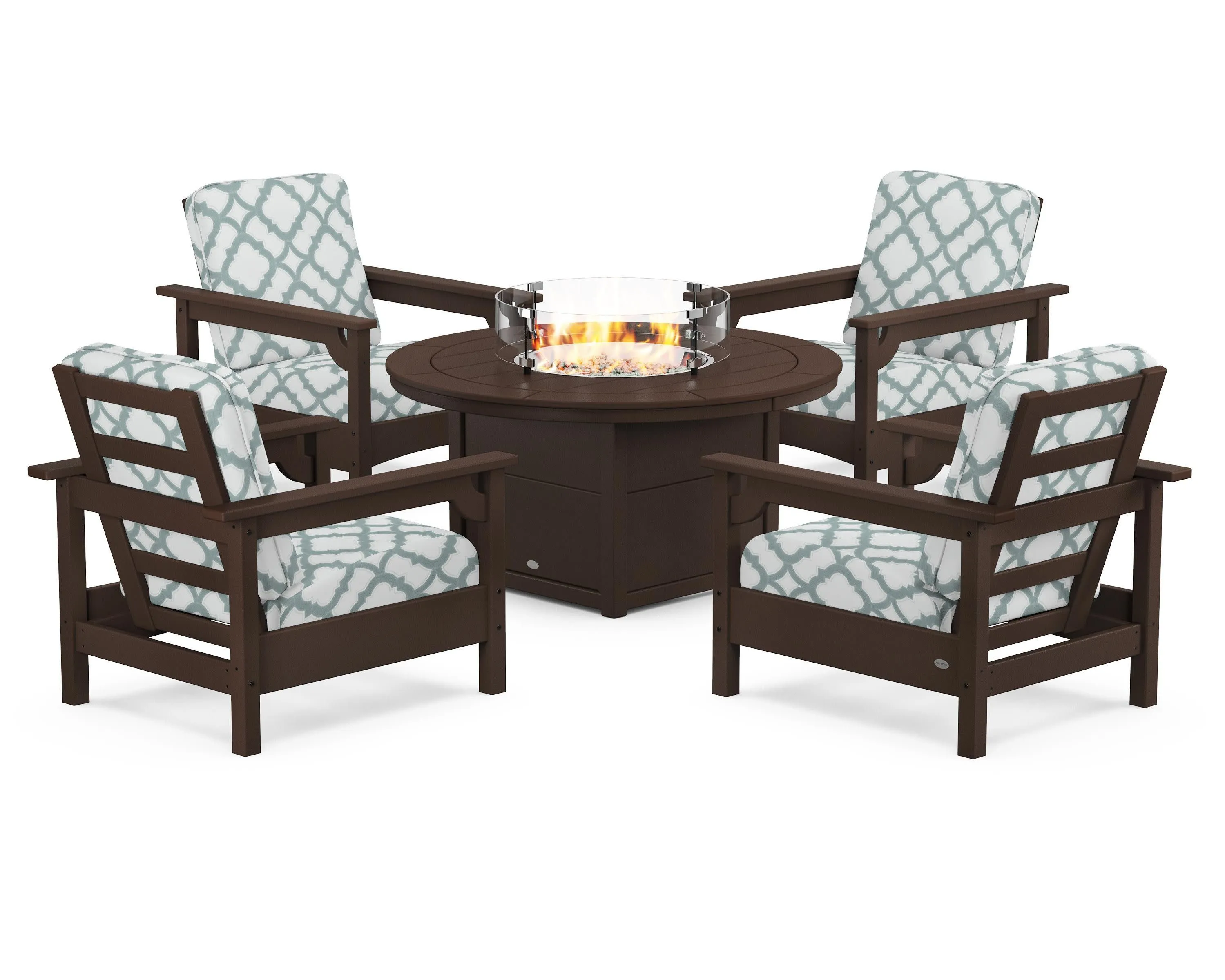 Club 5-Piece Conversation Set with Fire Pit Table