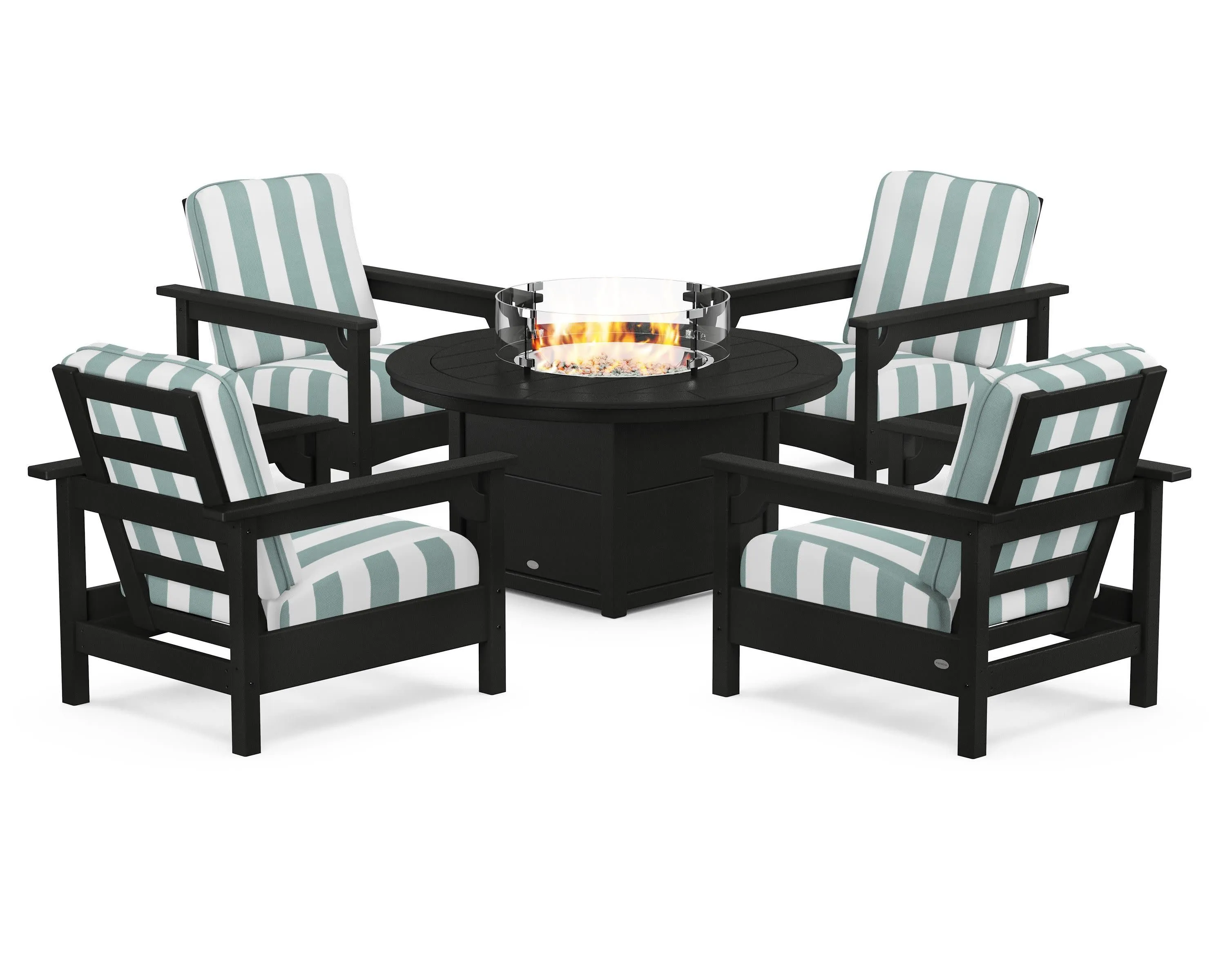 Club 5-Piece Conversation Set with Fire Pit Table