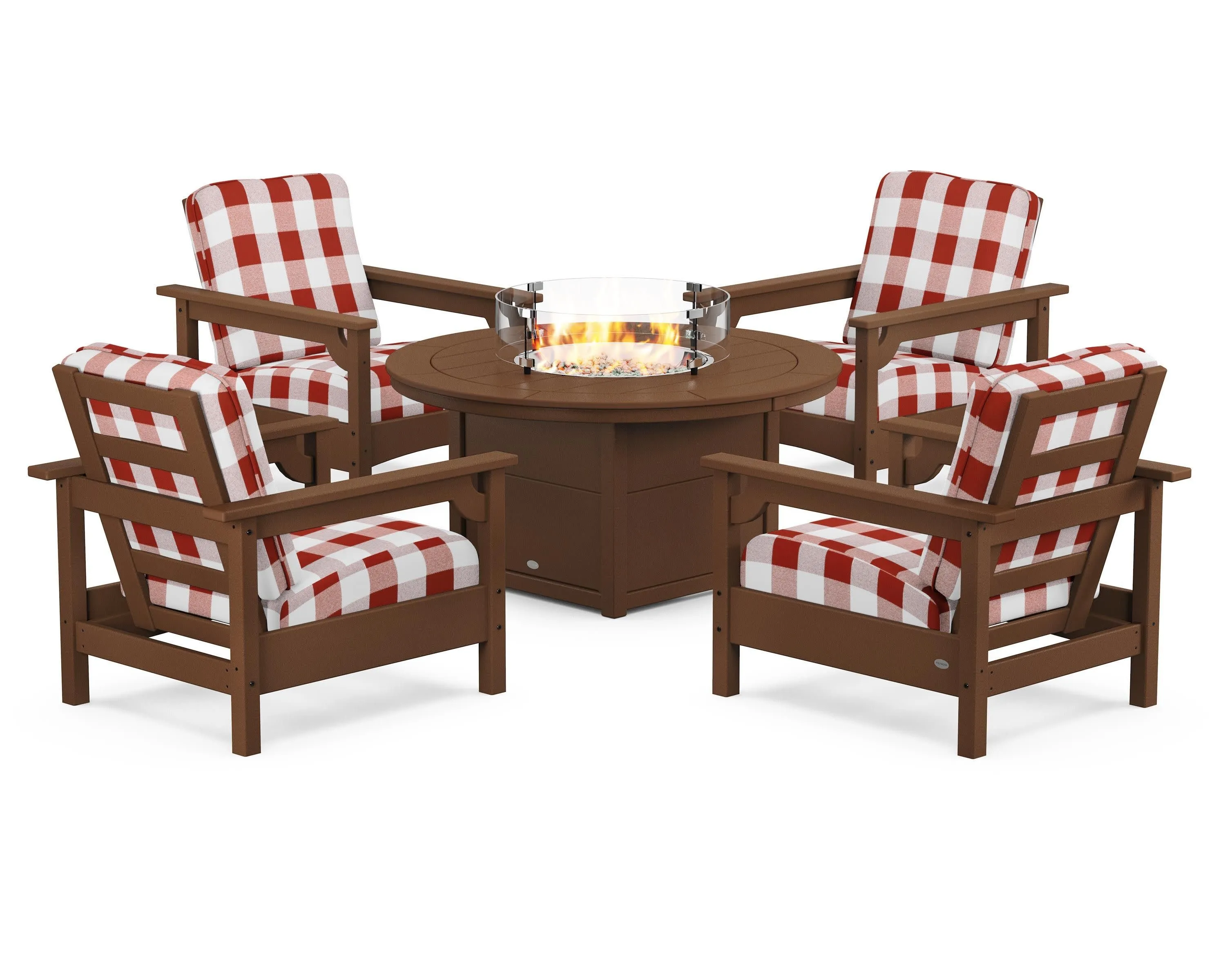 Club 5-Piece Conversation Set with Fire Pit Table