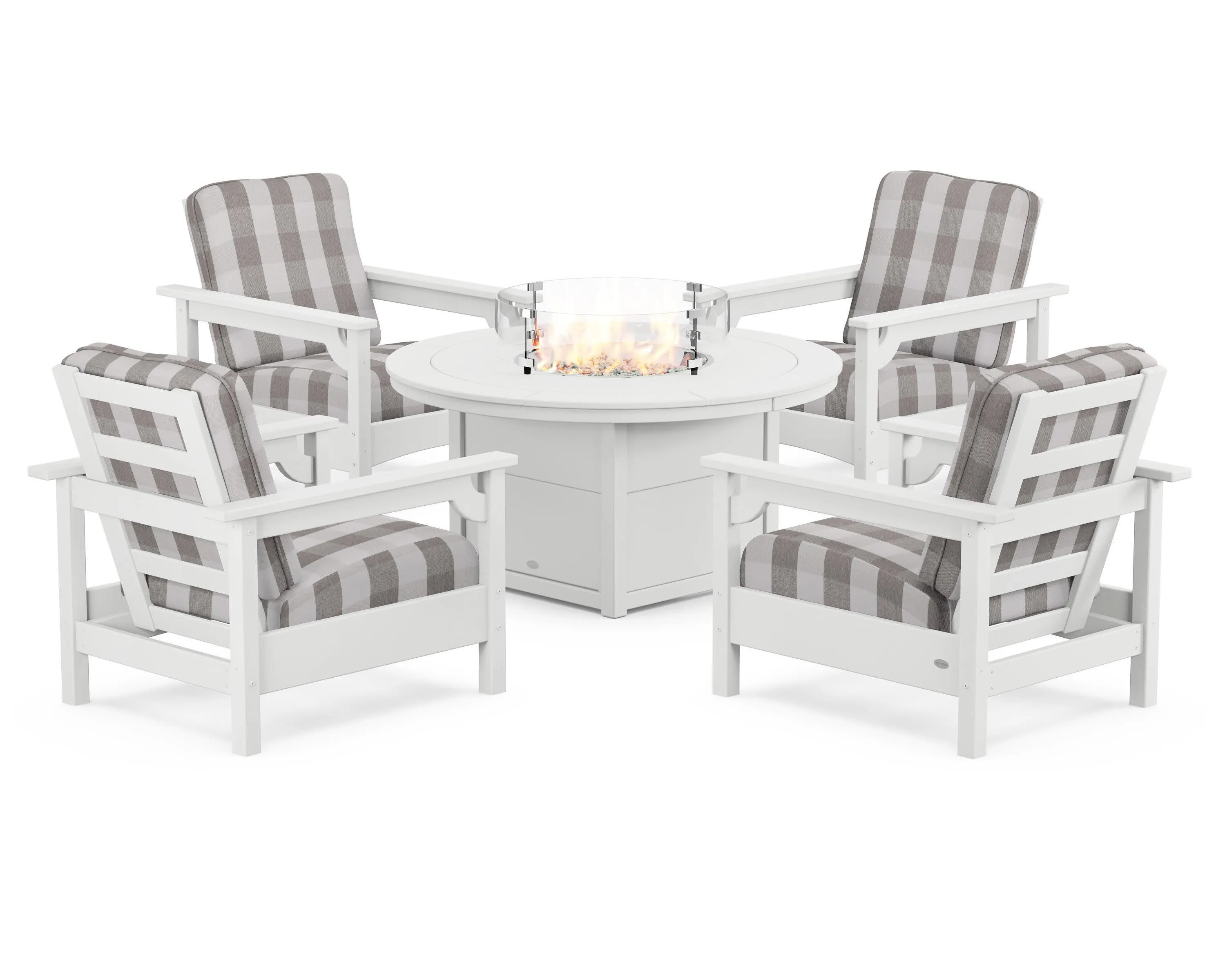 Club 5-Piece Conversation Set with Fire Pit Table