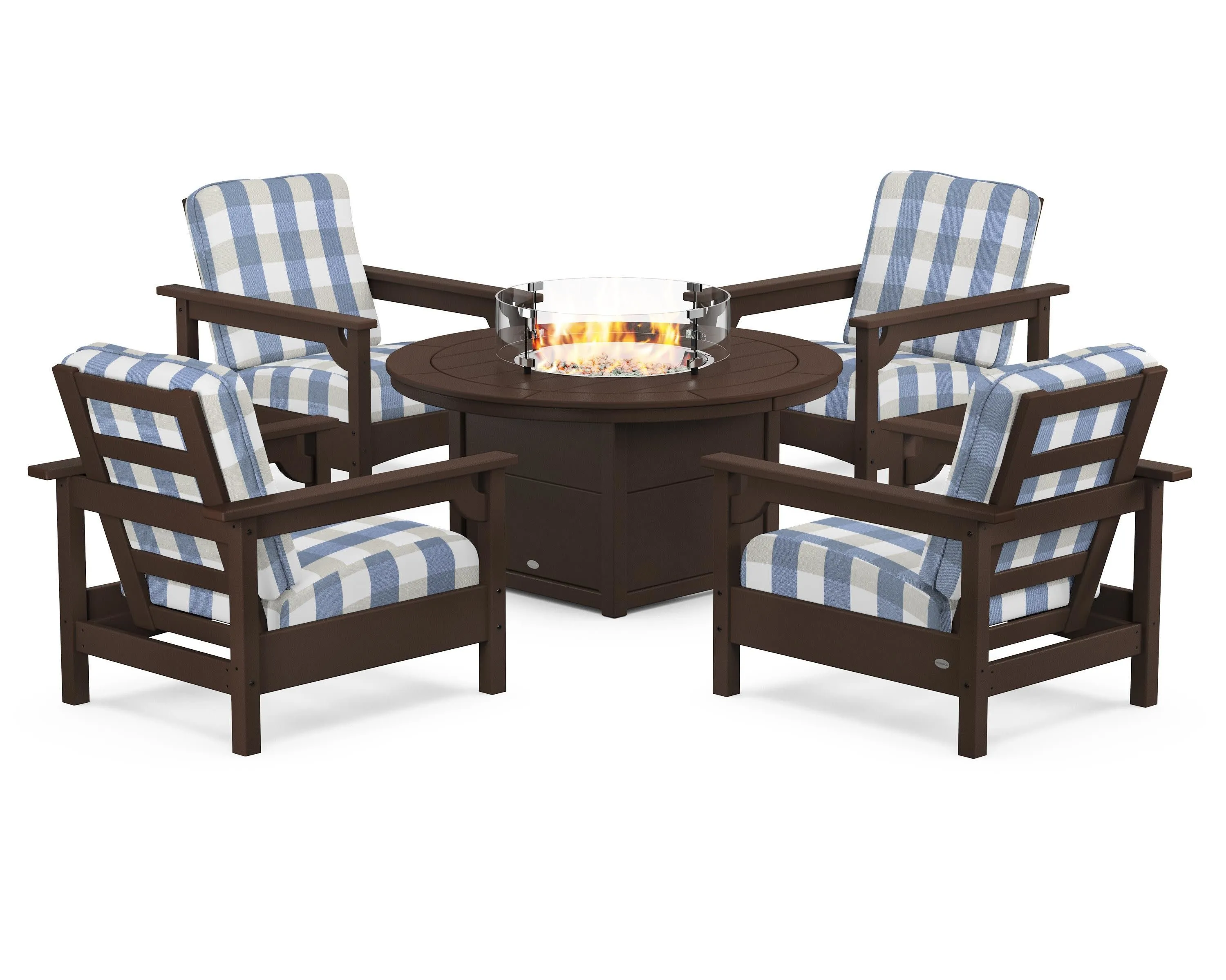 Club 5-Piece Conversation Set with Fire Pit Table