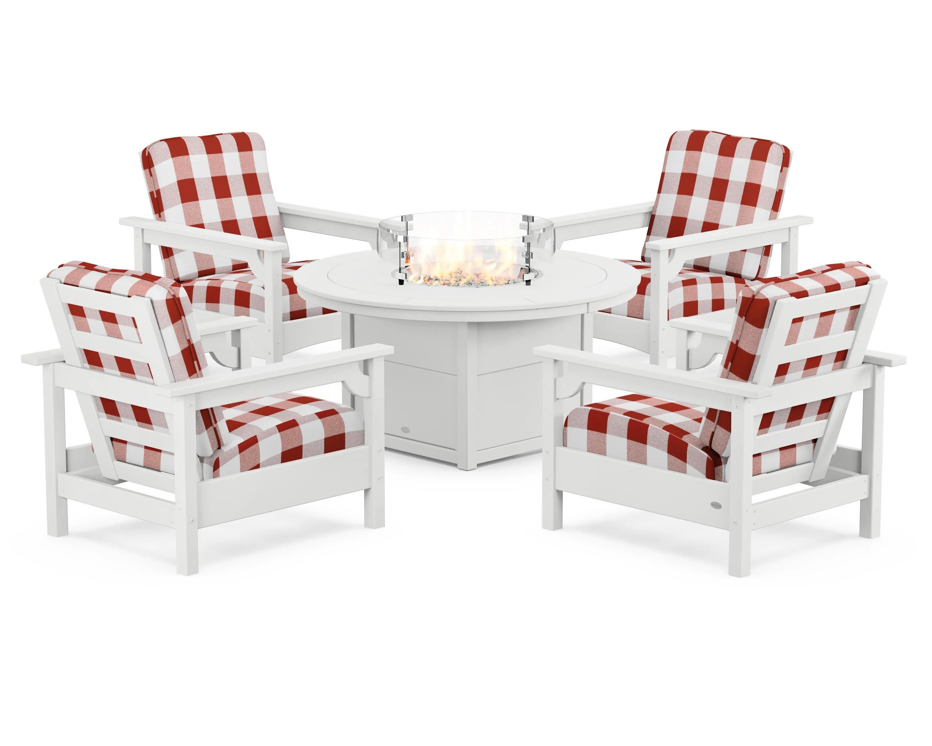 Club 5-Piece Conversation Set with Fire Pit Table