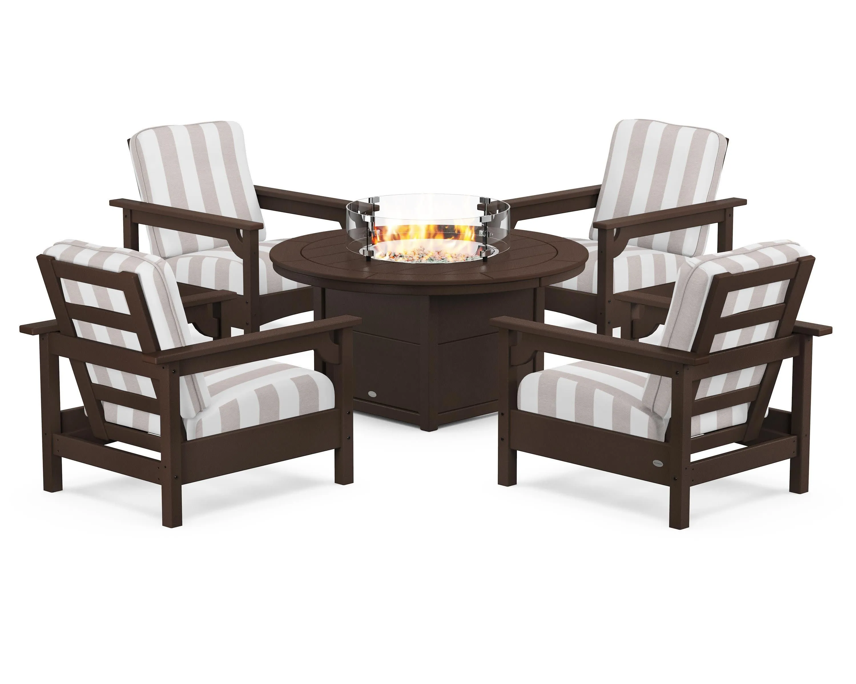 Club 5-Piece Conversation Set with Fire Pit Table