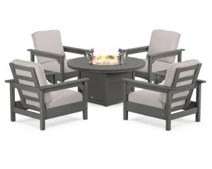 Club 5-Piece Conversation Set with Fire Pit Tableoutdoor patio dining furniture set