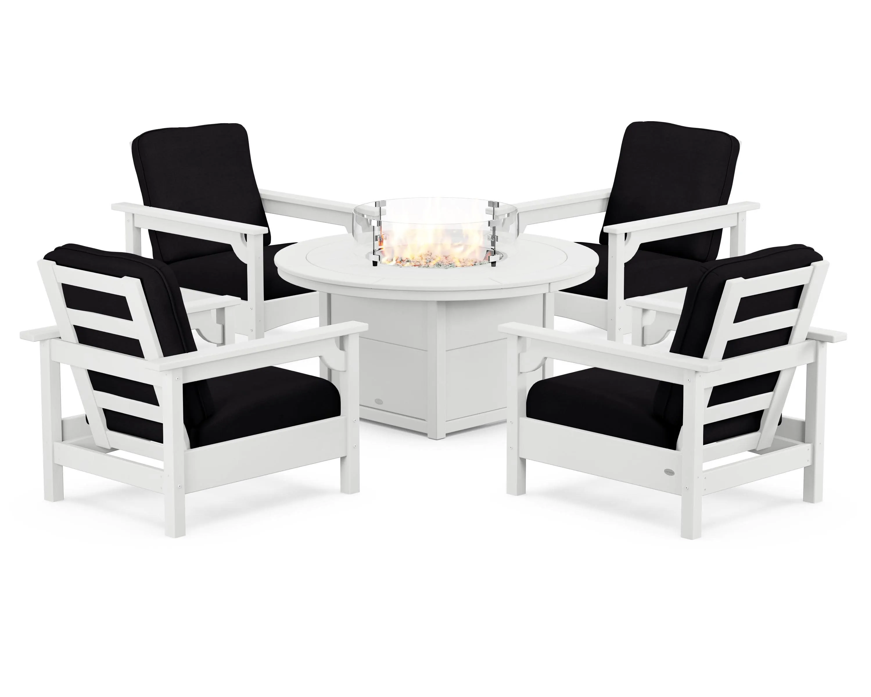 Club 5-Piece Conversation Set with Fire Pit Table