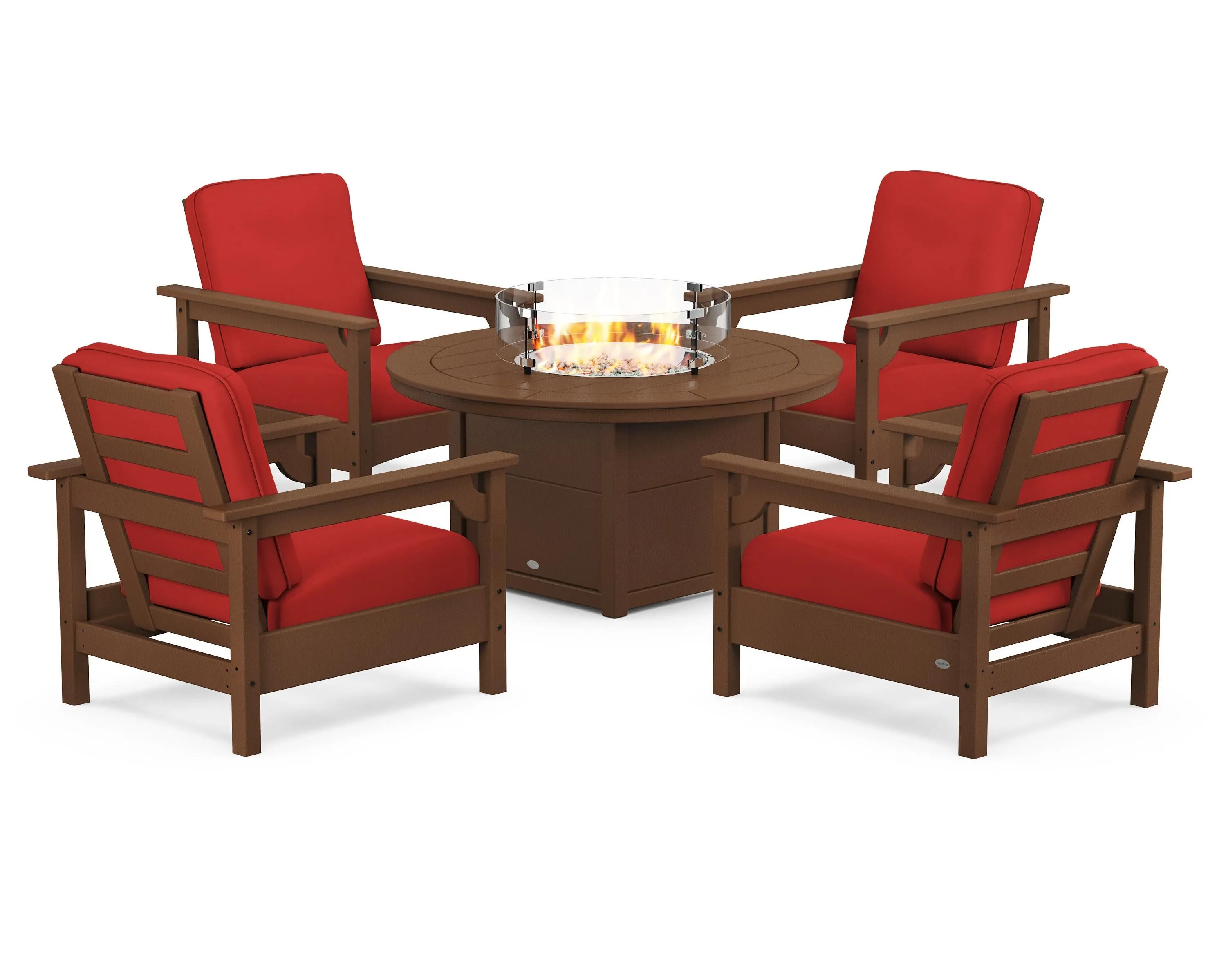 Club 5-Piece Conversation Set with Fire Pit Table