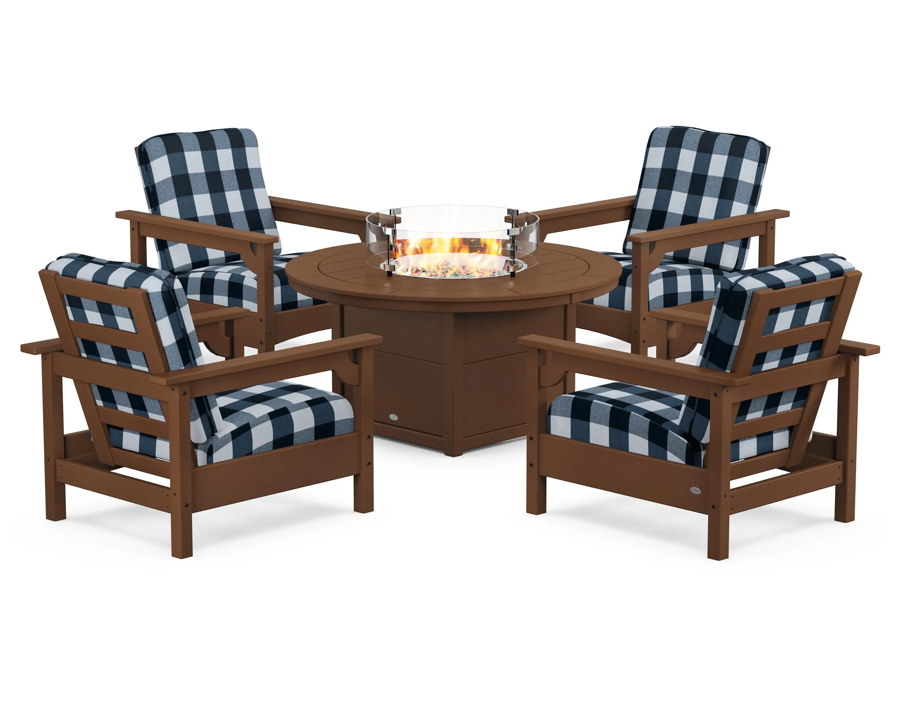 Club 5-Piece Conversation Set with Fire Pit Table