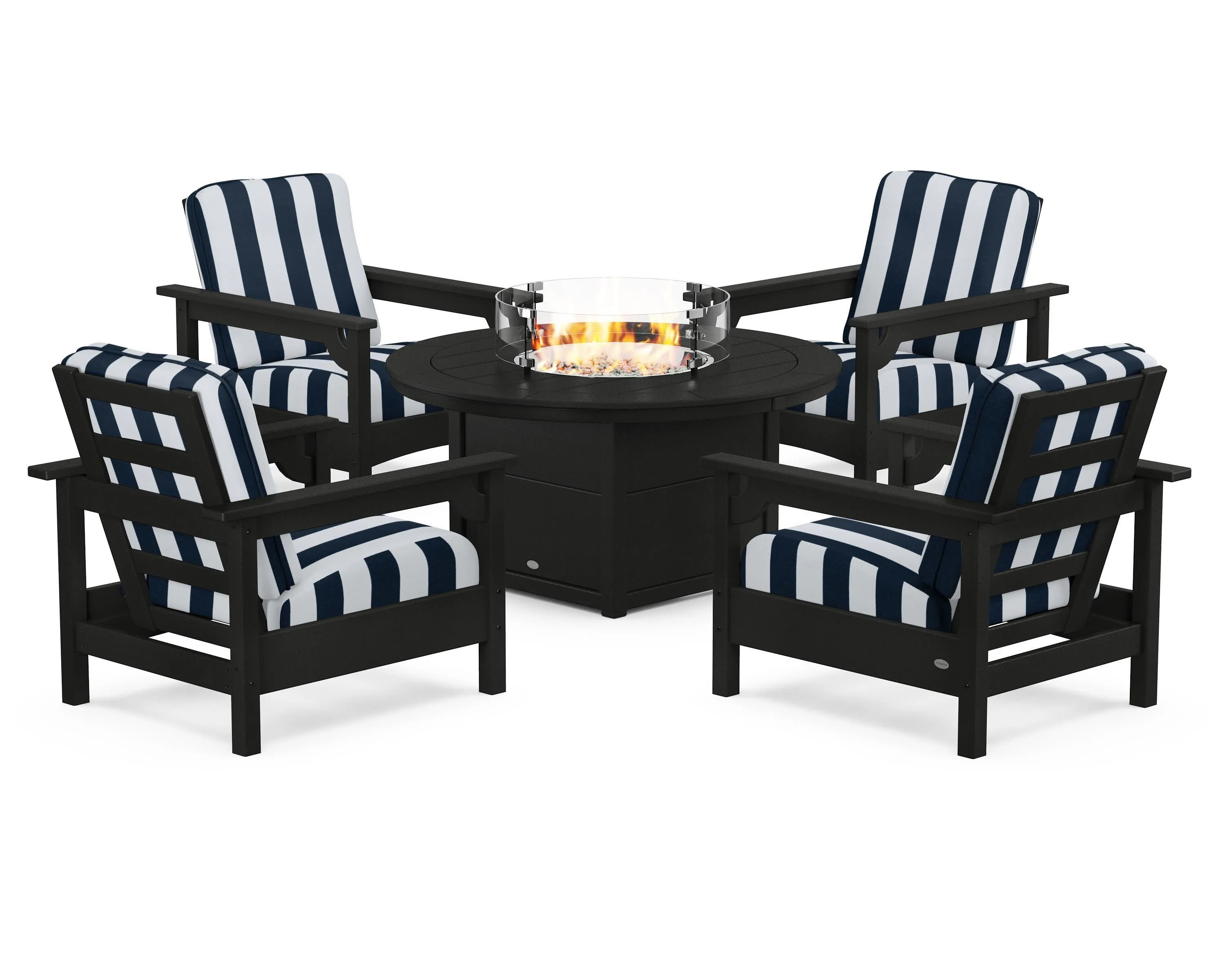 Club 5-Piece Conversation Set with Fire Pit Table