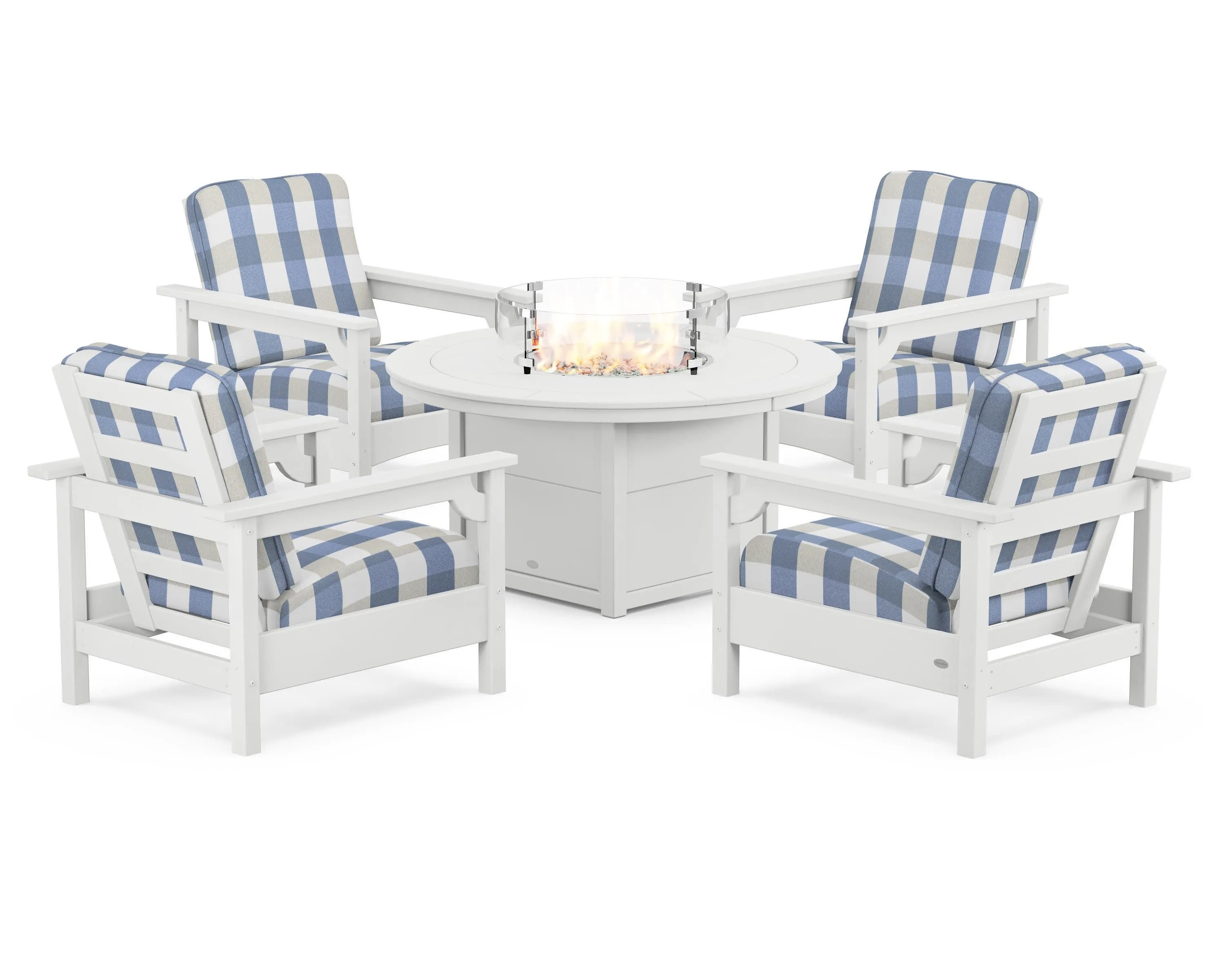 Club 5-Piece Conversation Set with Fire Pit Table