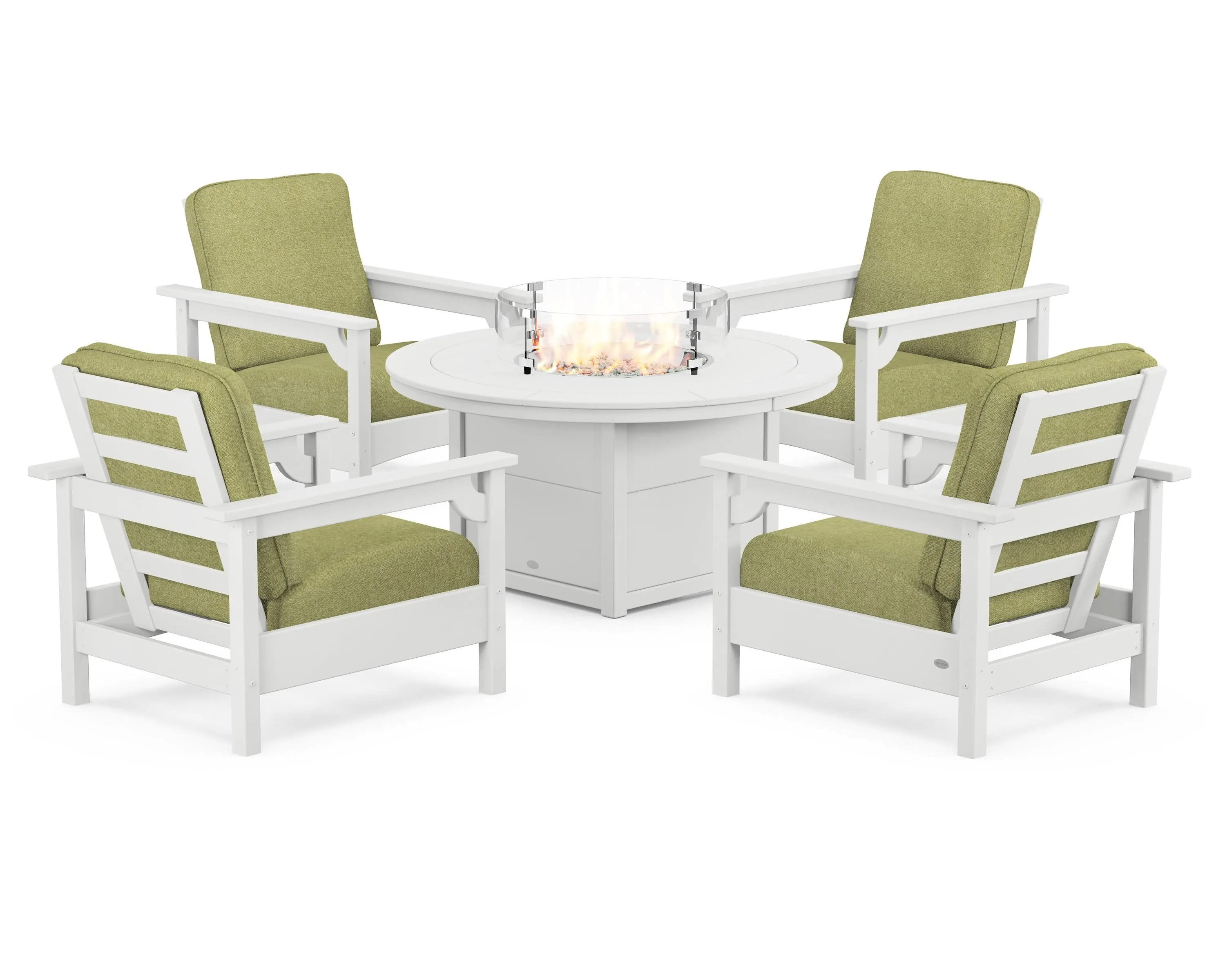 Club 5-Piece Conversation Set with Fire Pit Table