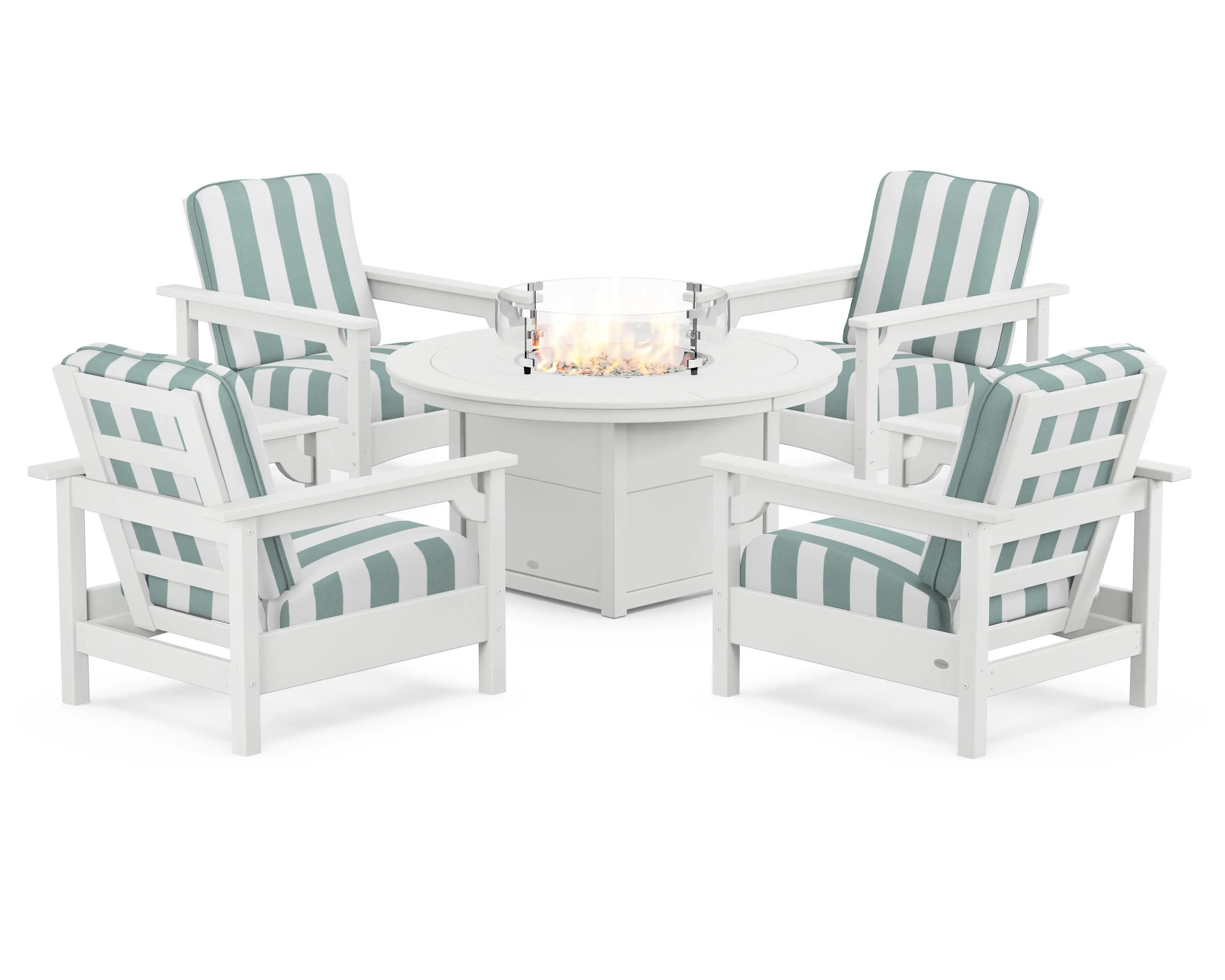 Club 5-Piece Conversation Set with Fire Pit Table