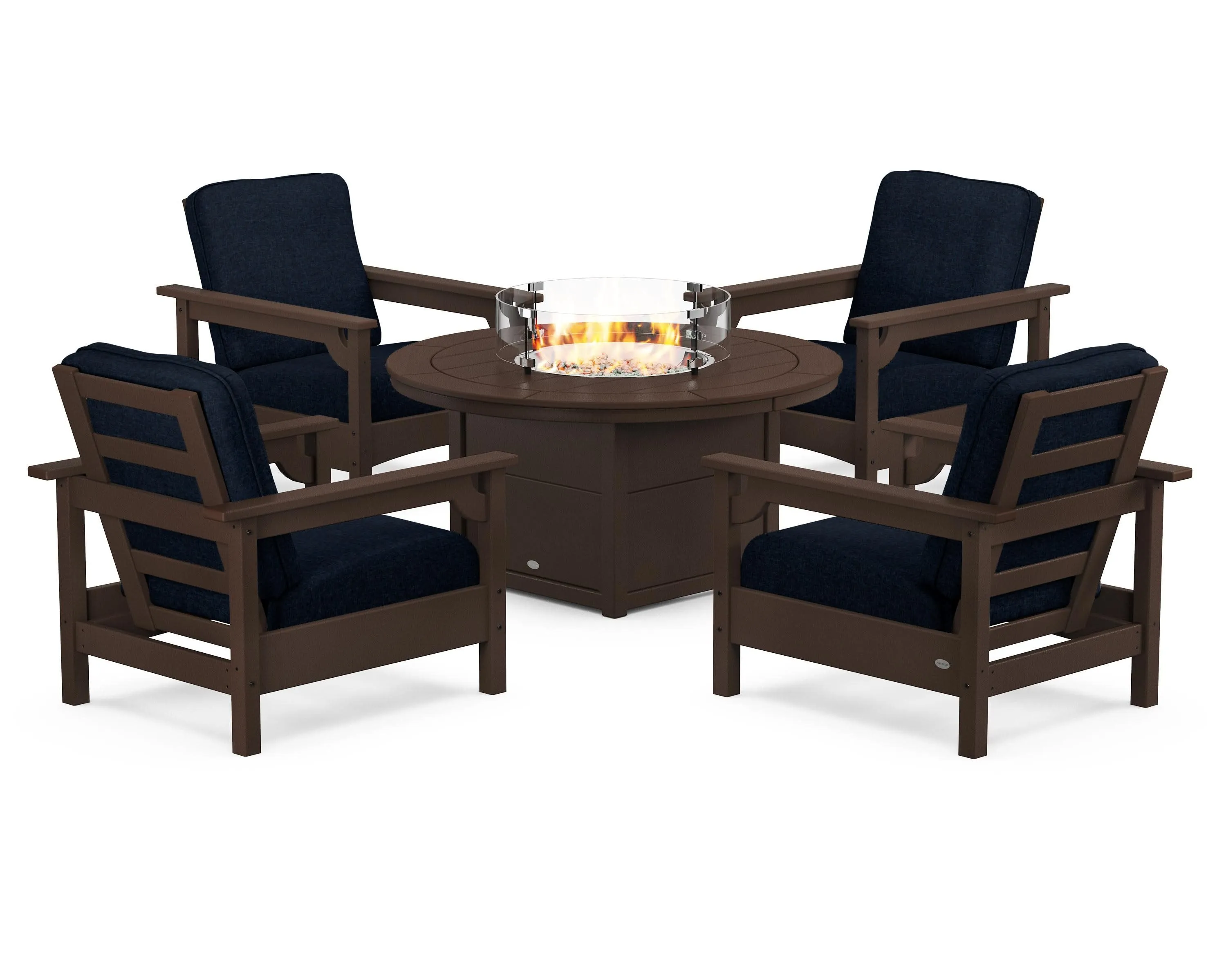 Club 5-Piece Conversation Set with Fire Pit Table