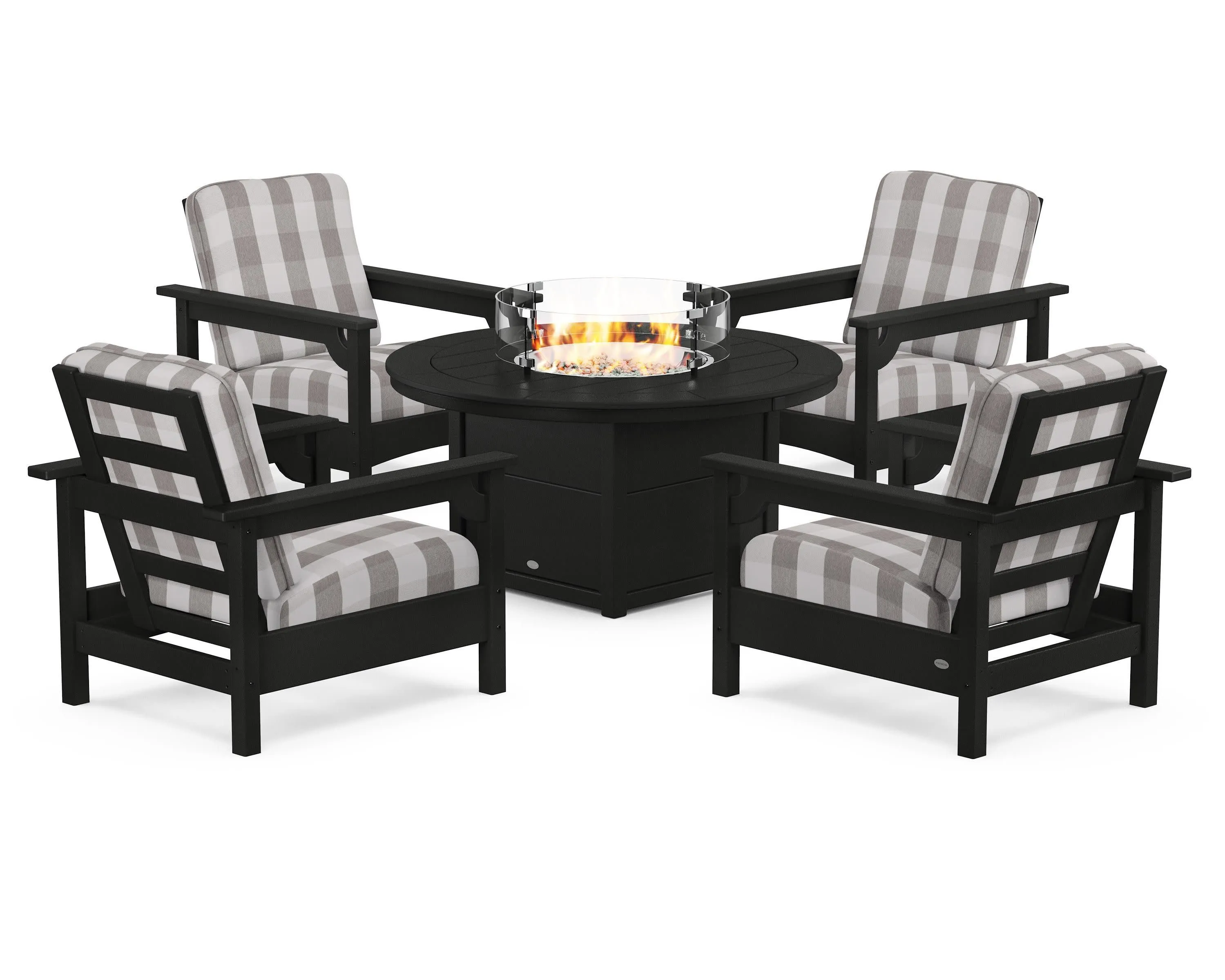 Club 5-Piece Conversation Set with Fire Pit Table