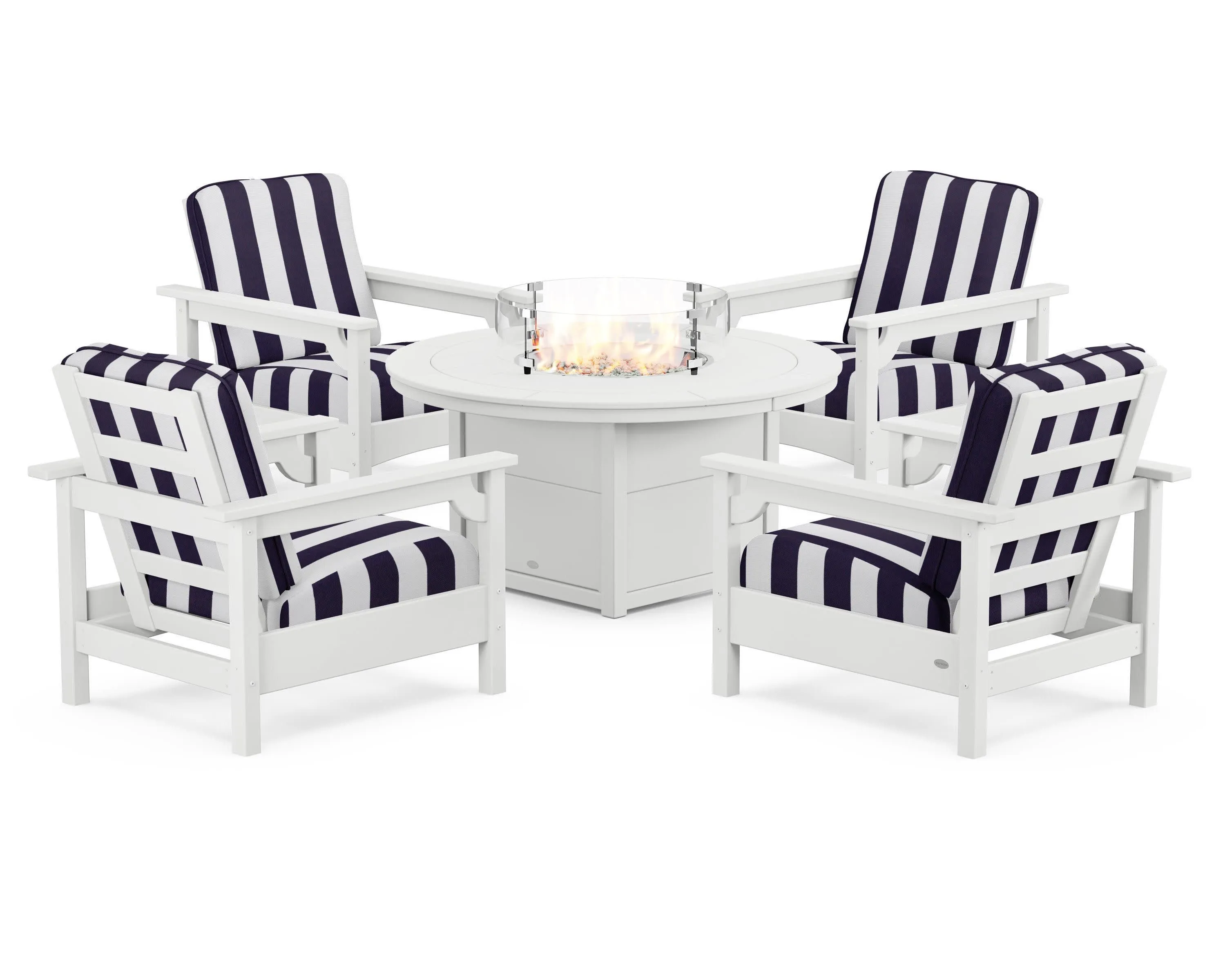 Club 5-Piece Conversation Set with Fire Pit Table