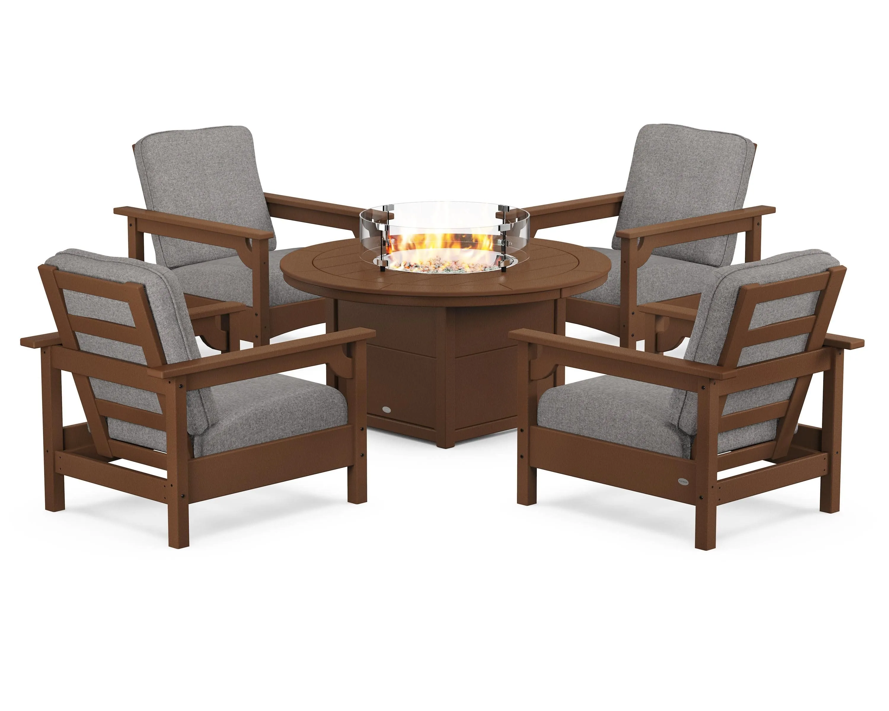 Club 5-Piece Conversation Set with Fire Pit Table