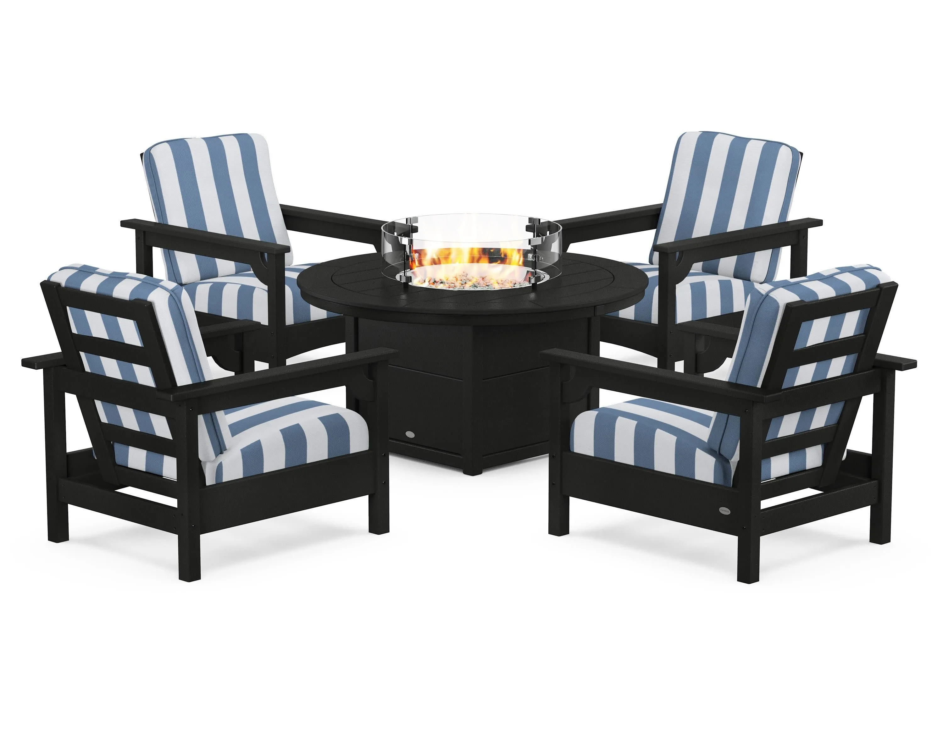 Club 5-Piece Conversation Set with Fire Pit Table