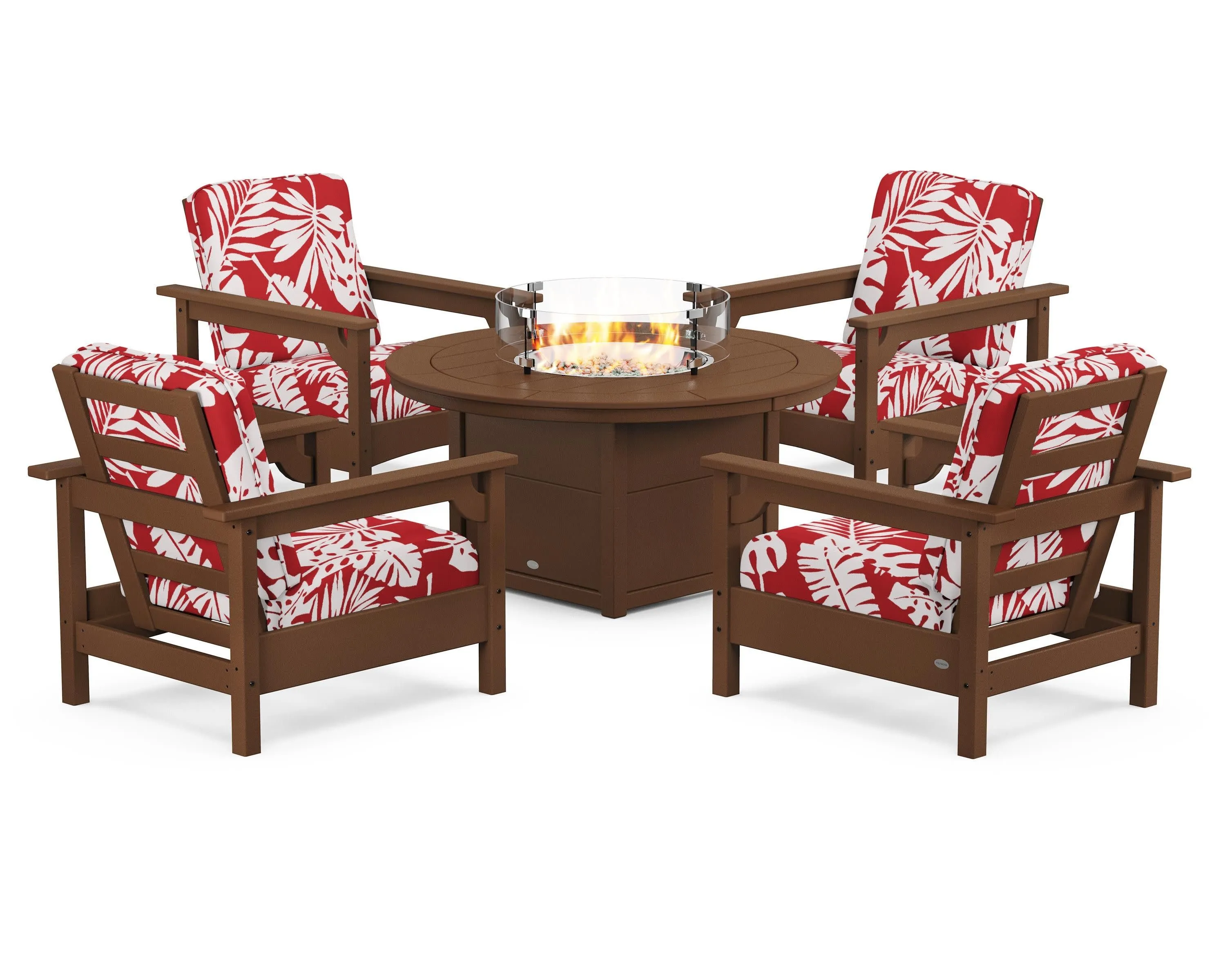 Club 5-Piece Conversation Set with Fire Pit Table