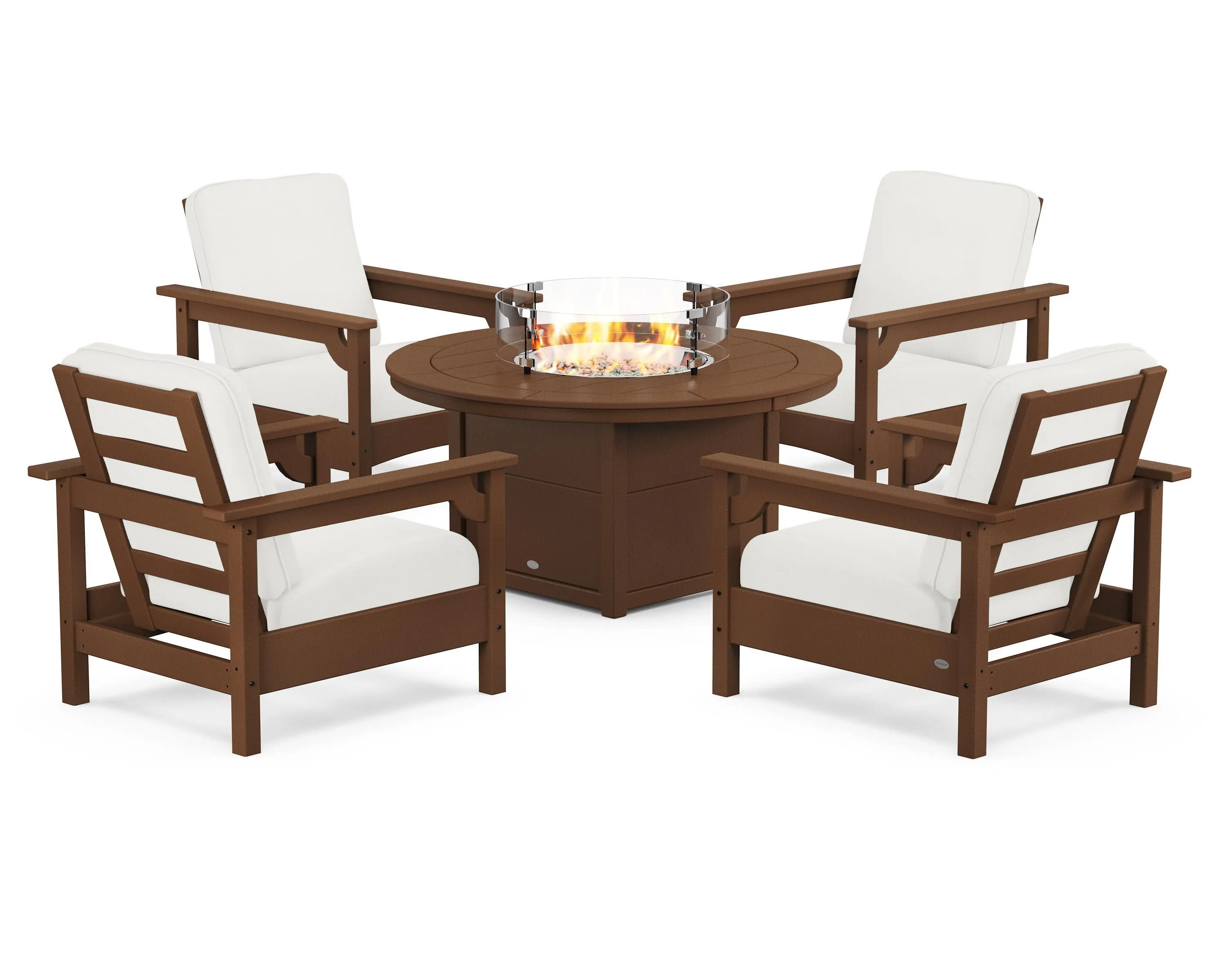 Club 5-Piece Conversation Set with Fire Pit Table