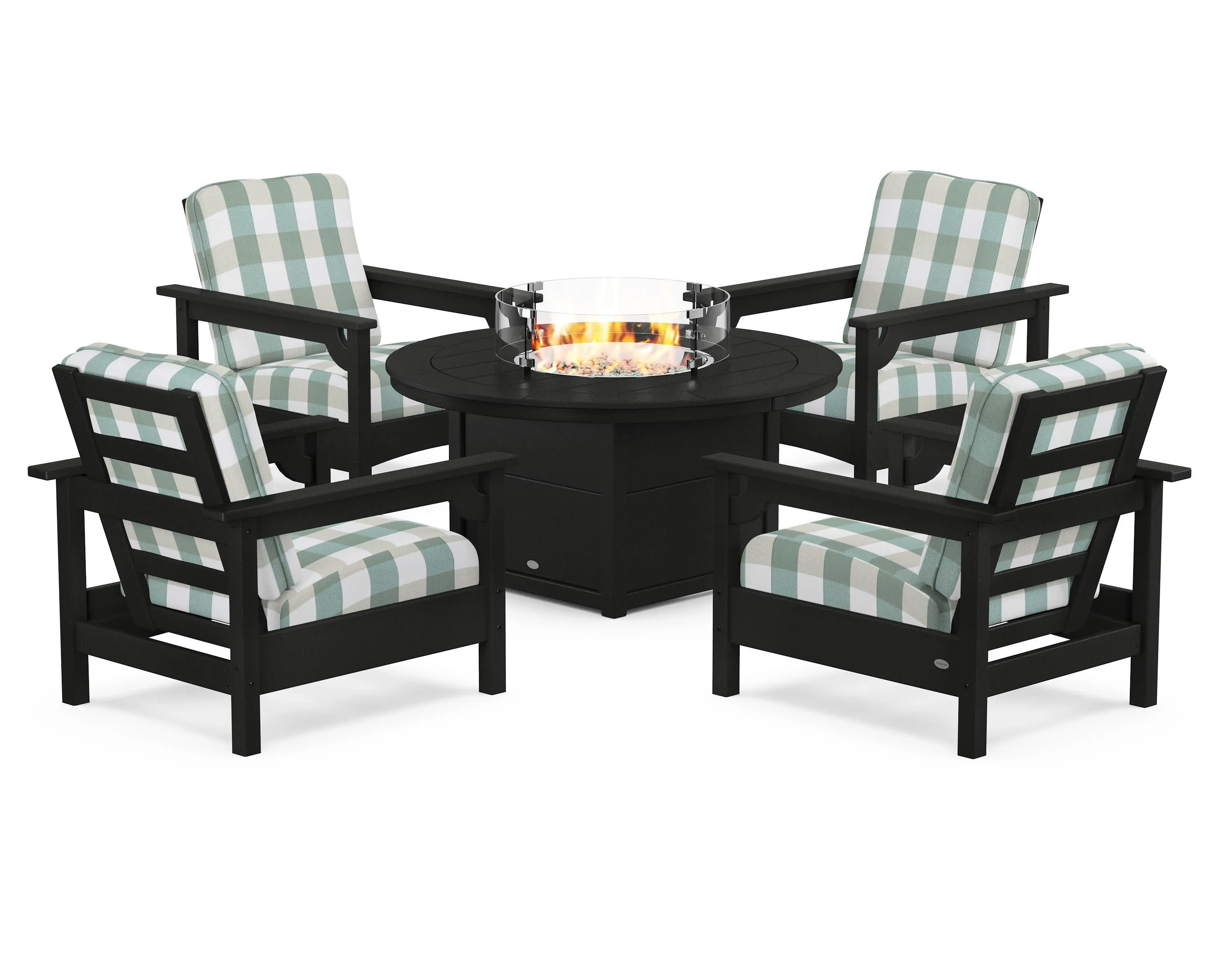 Club 5-Piece Conversation Set with Fire Pit Table