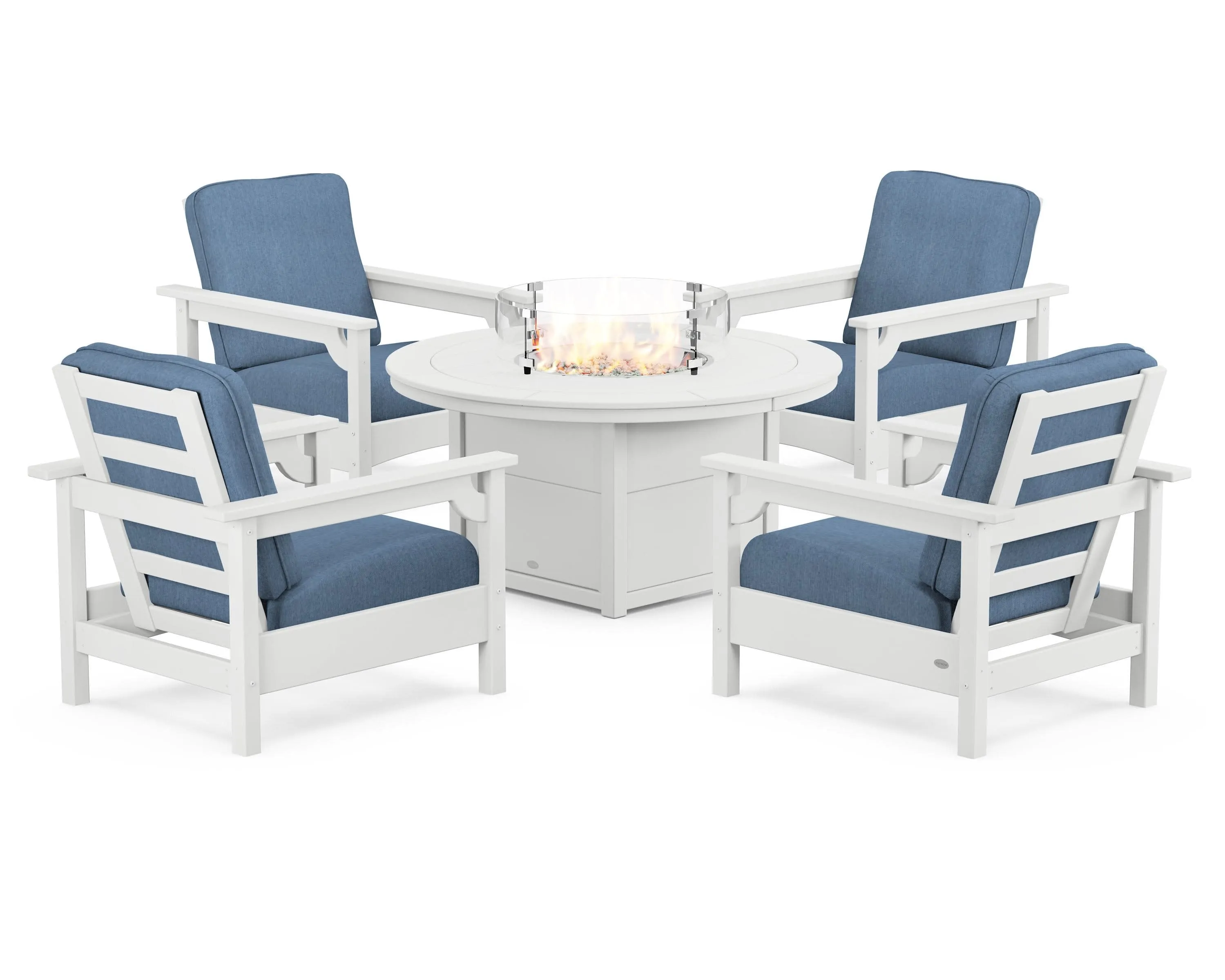 Club 5-Piece Conversation Set with Fire Pit Table