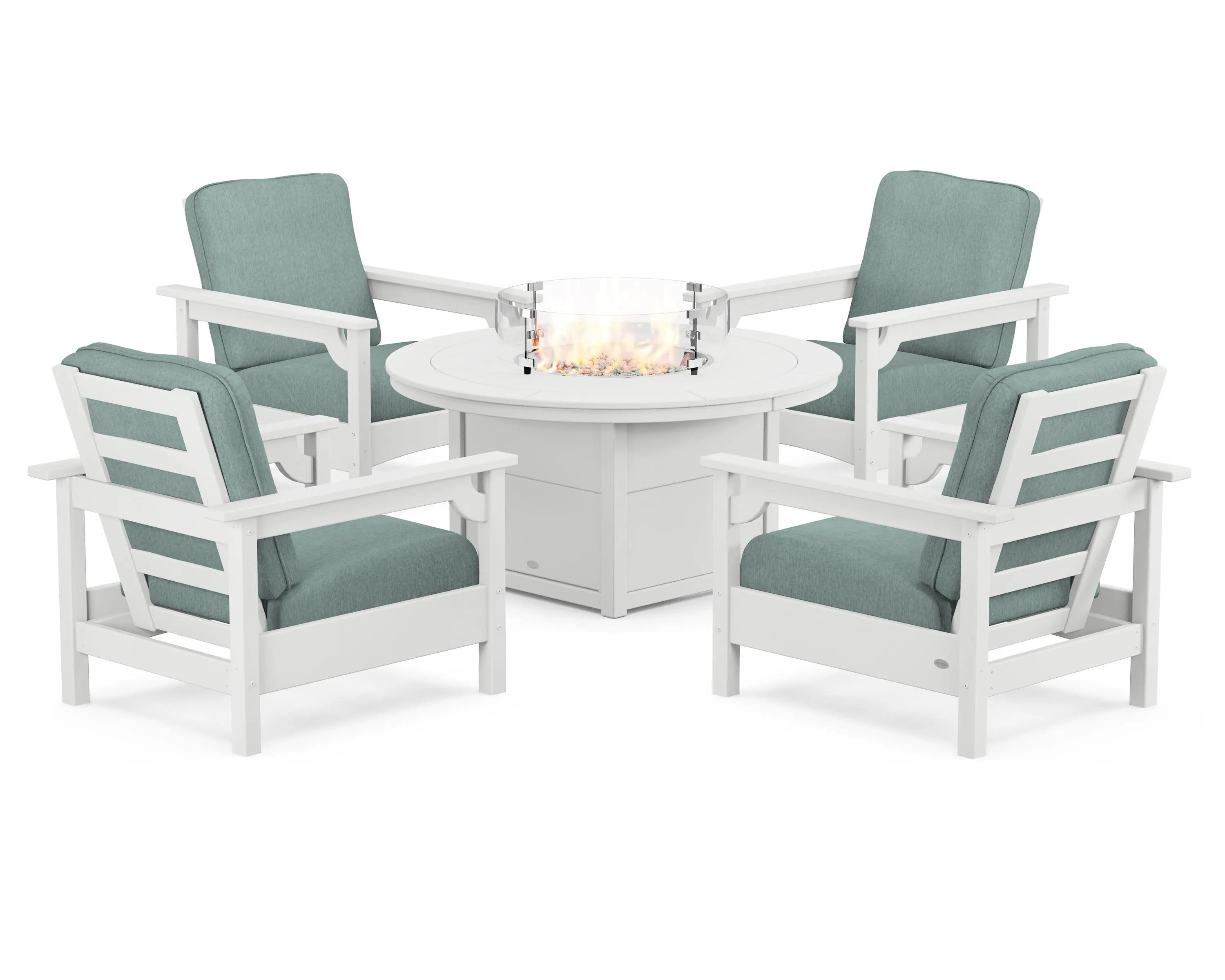Club 5-Piece Conversation Set with Fire Pit Table