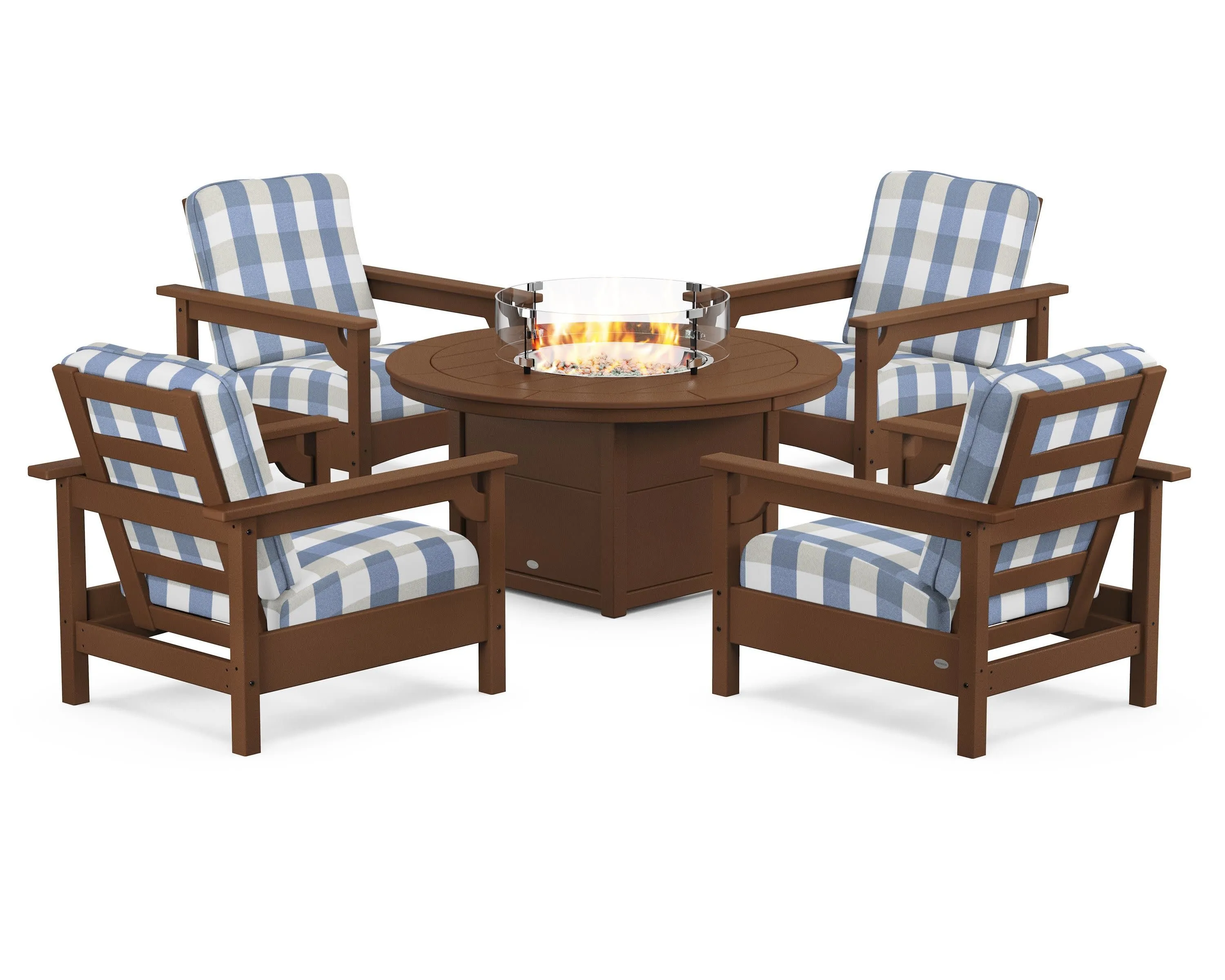 Club 5-Piece Conversation Set with Fire Pit Table