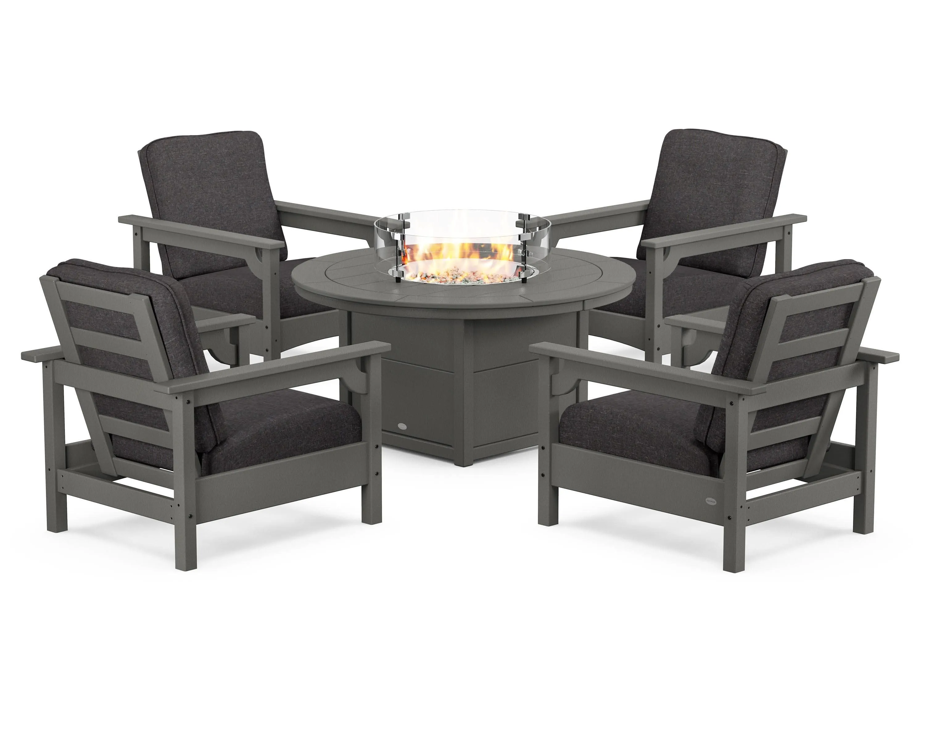 Club 5-Piece Conversation Set with Fire Pit Table