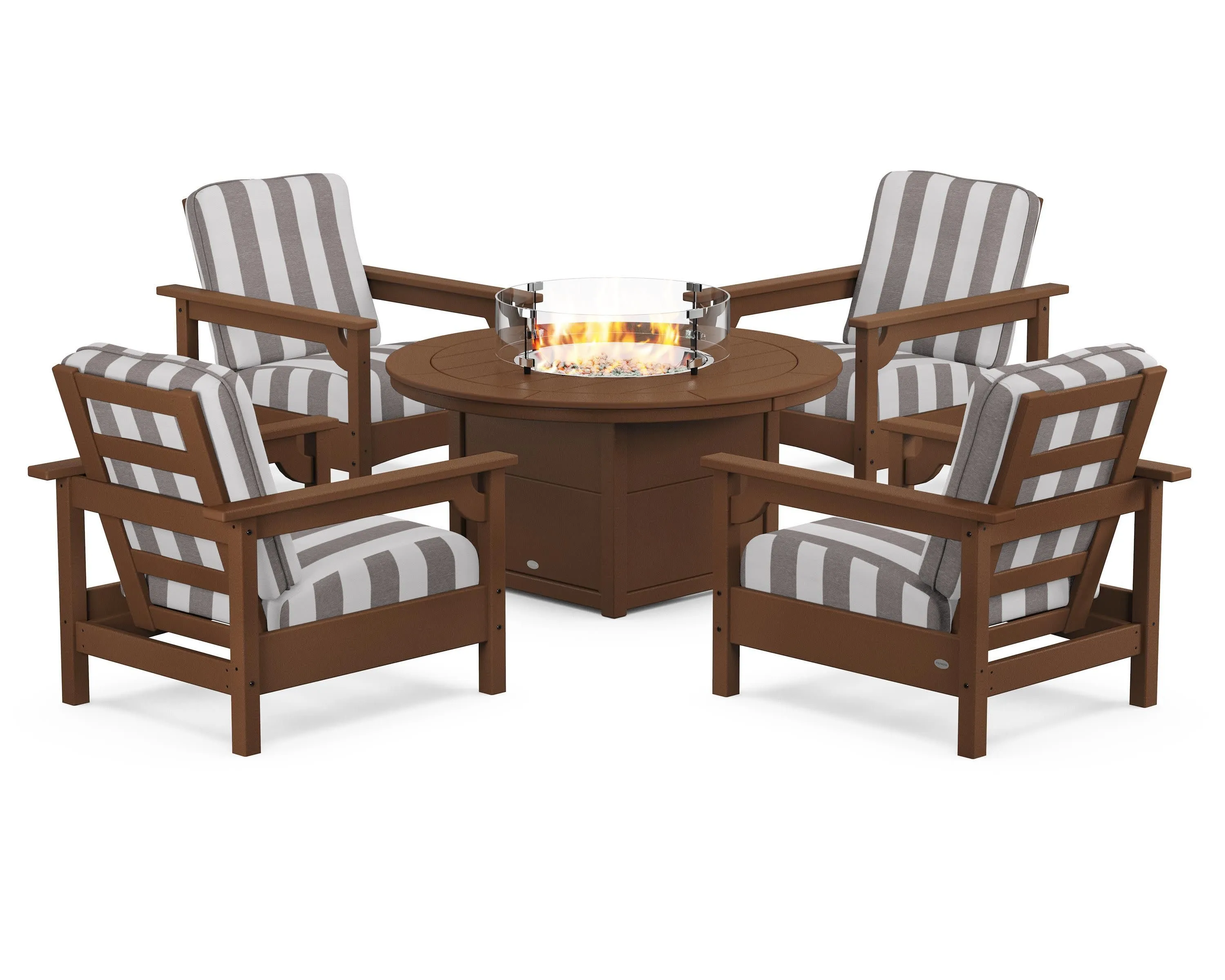 Club 5-Piece Conversation Set with Fire Pit Table