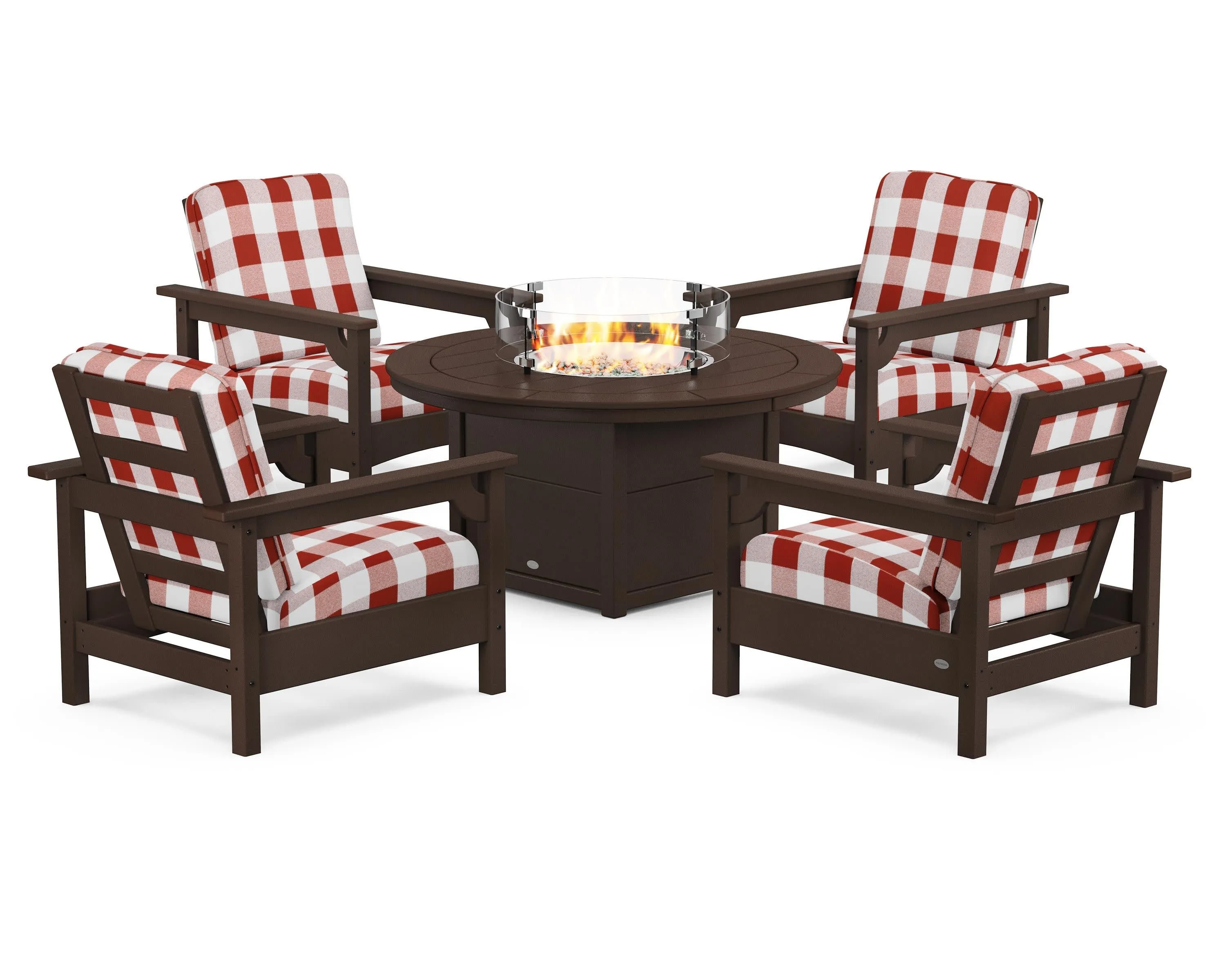 Club 5-Piece Conversation Set with Fire Pit Table